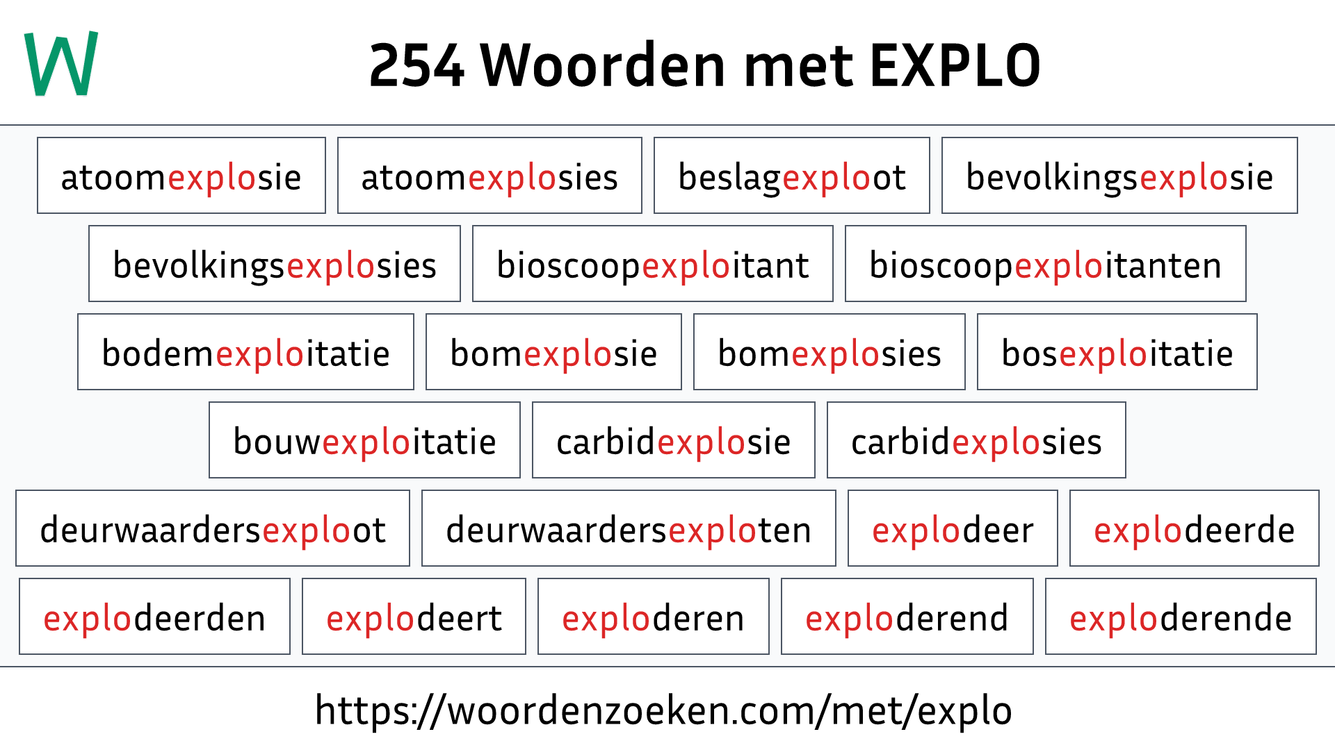 Woorden met EXPLO
