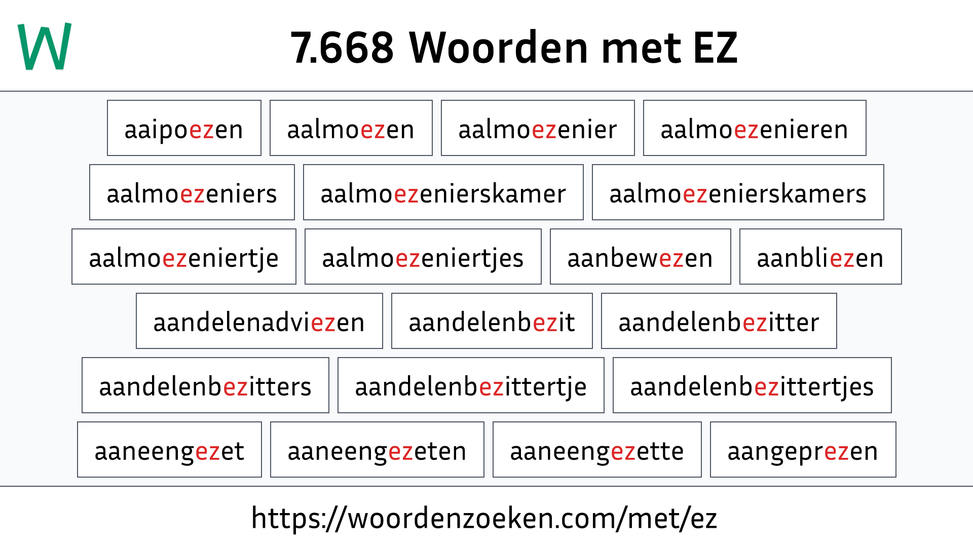 Woorden met EZ