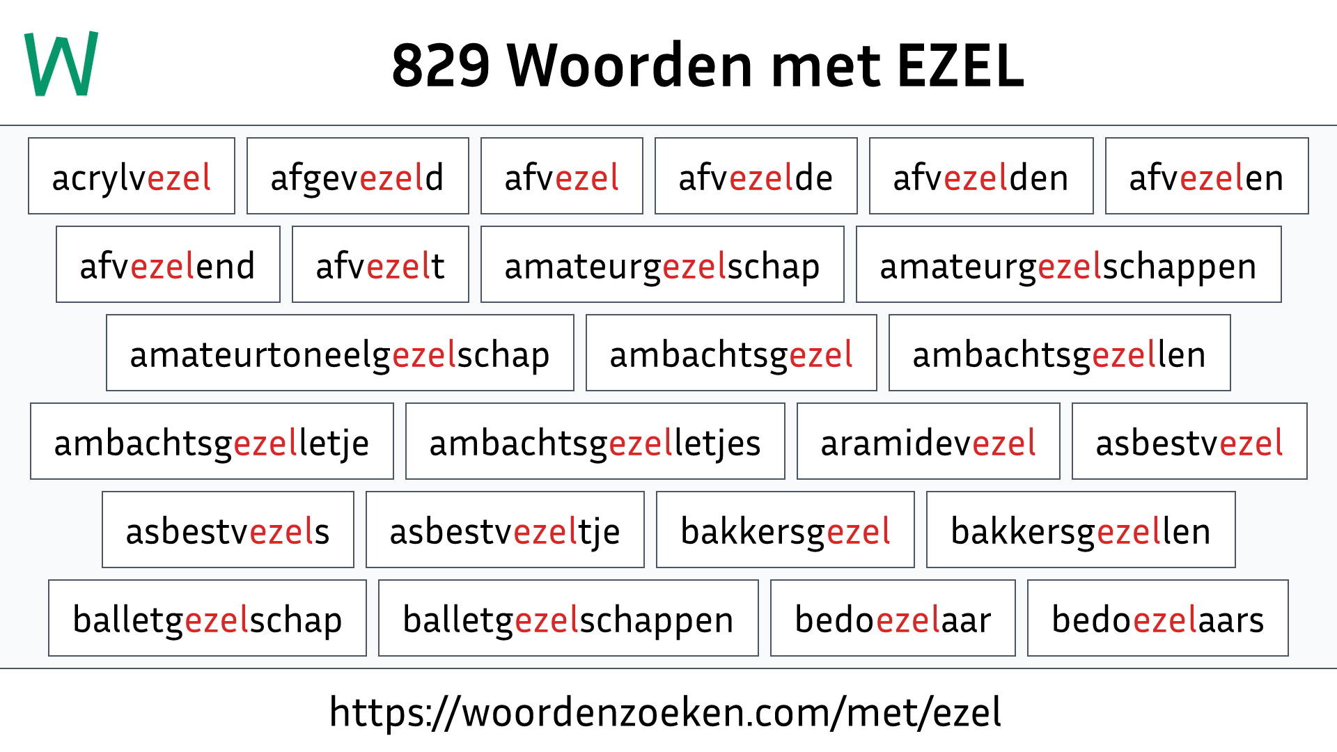 Woorden met EZEL