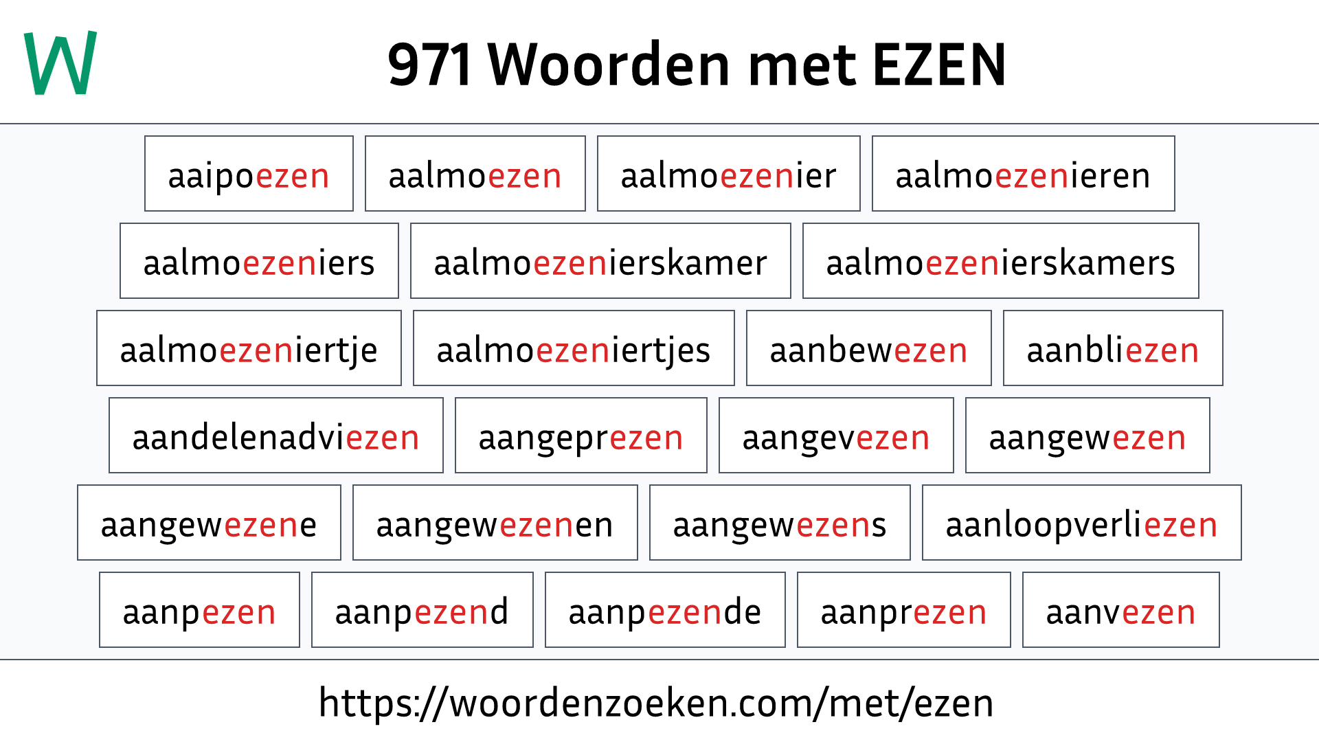 Woorden met EZEN