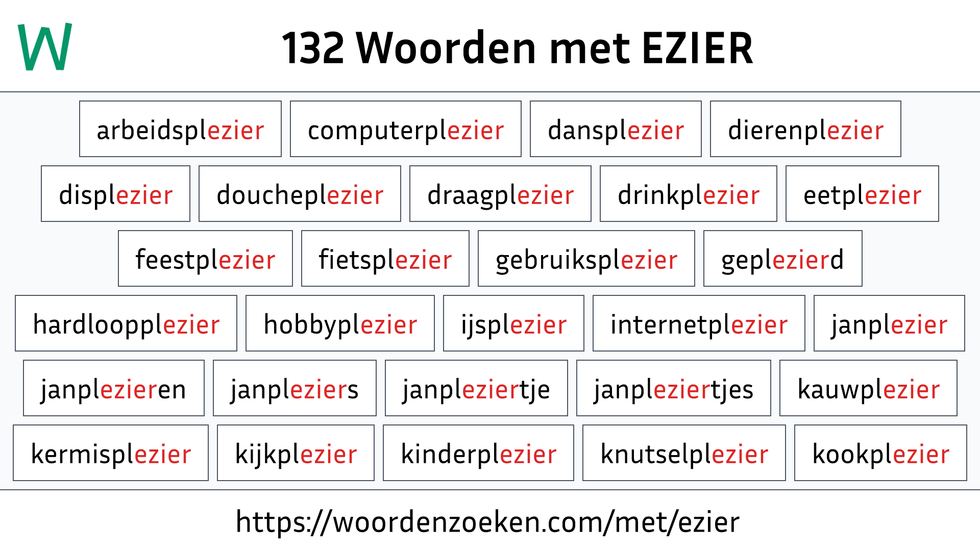 Woorden met EZIER