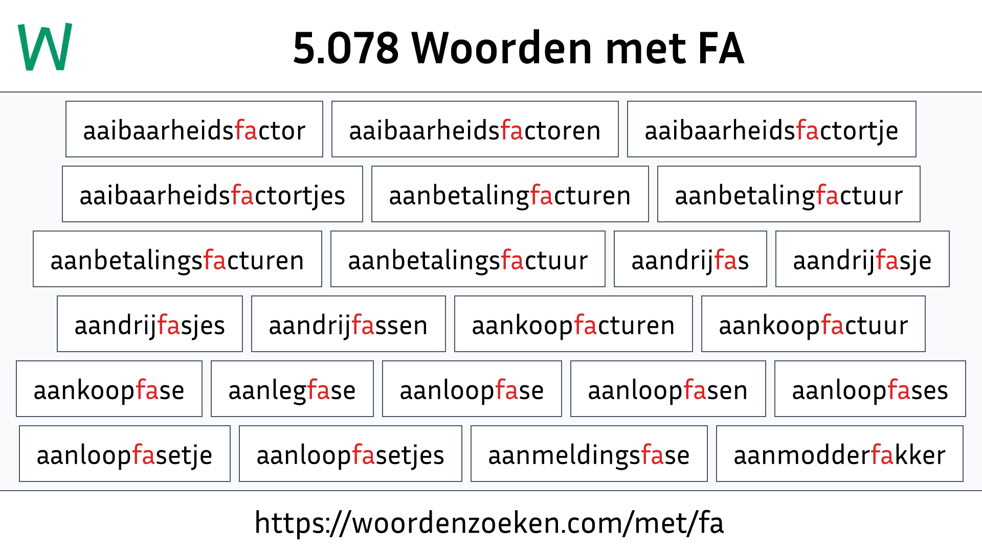 Woorden met FA