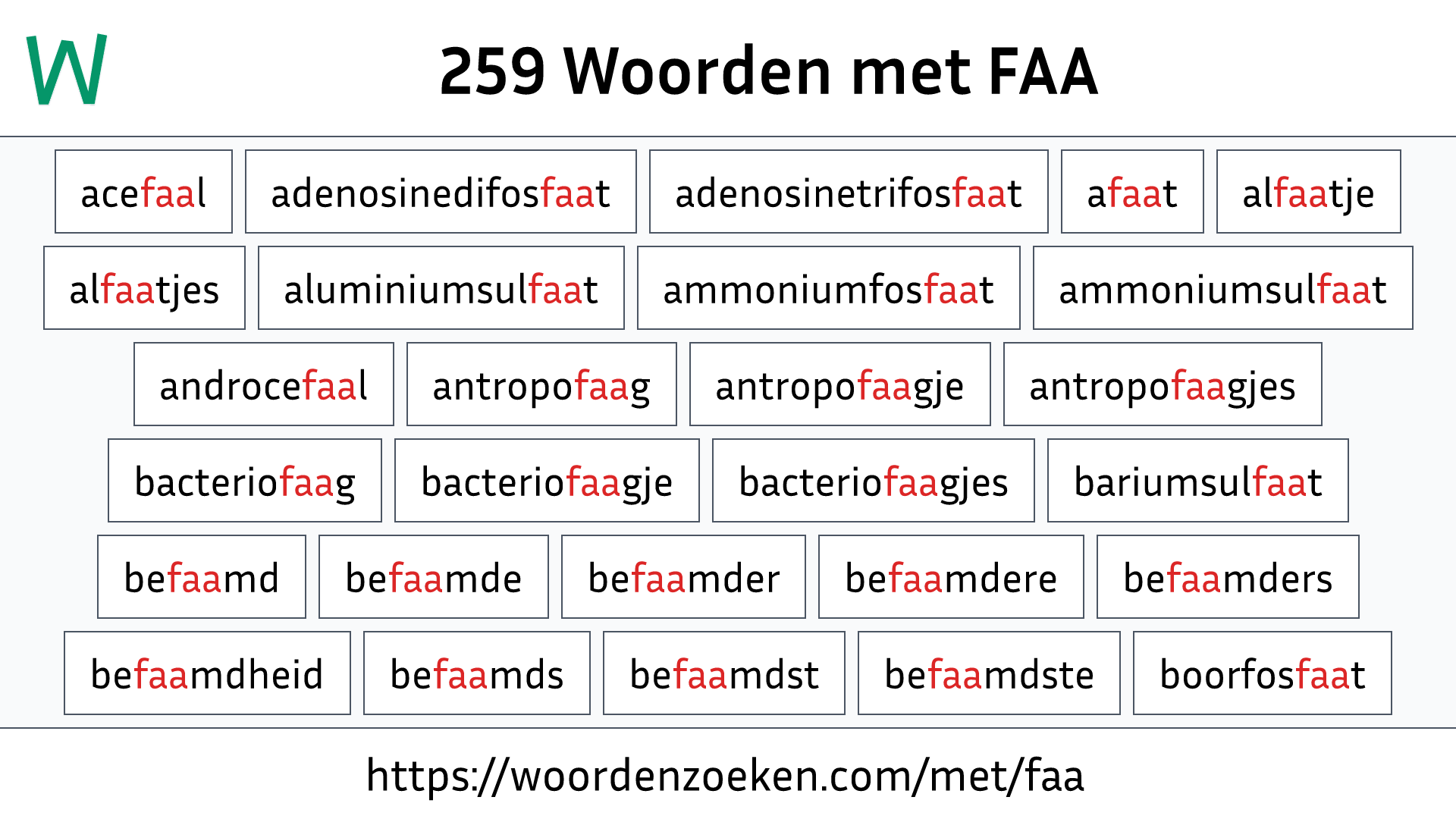 Woorden met FAA