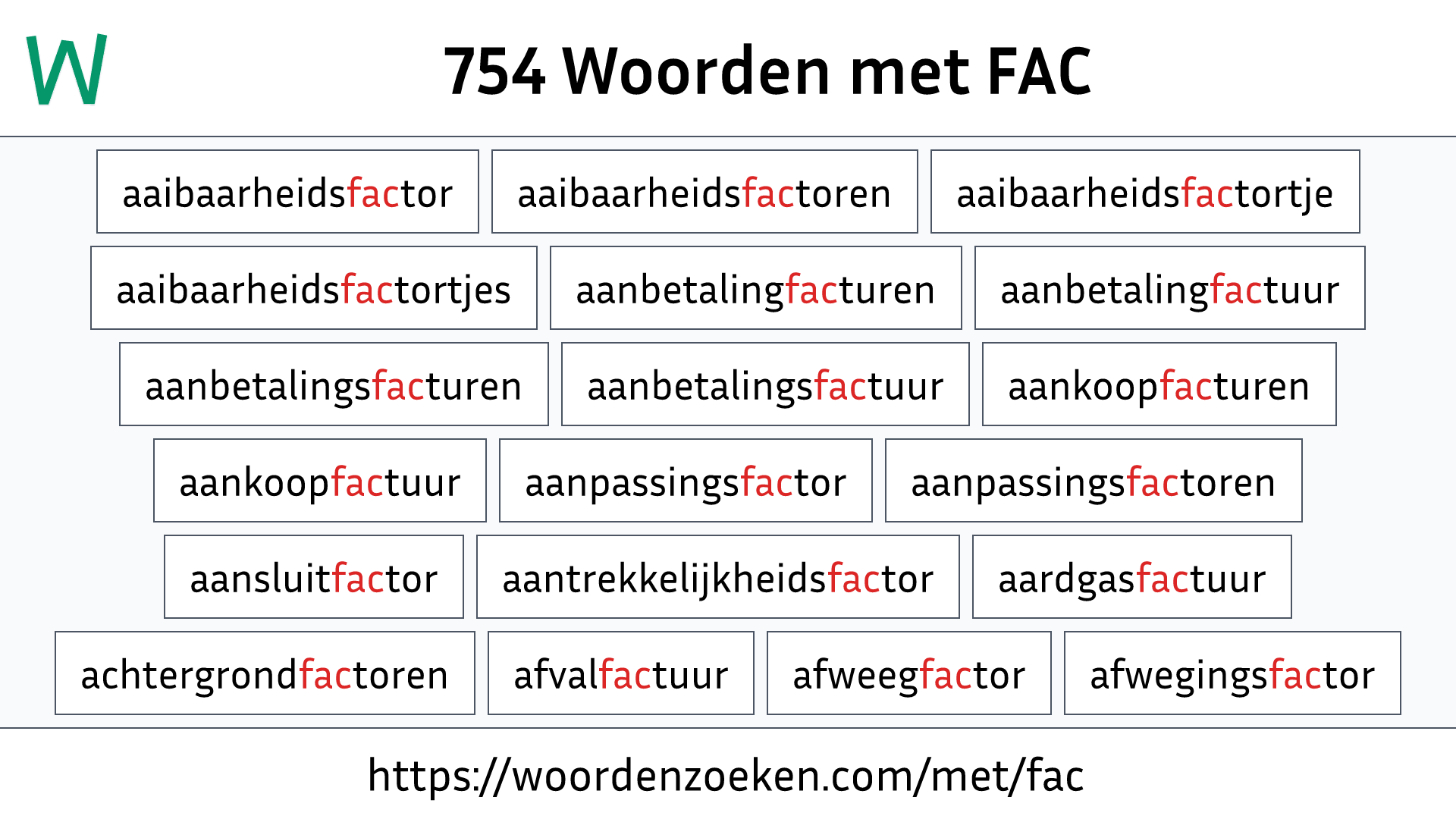 Woorden met FAC