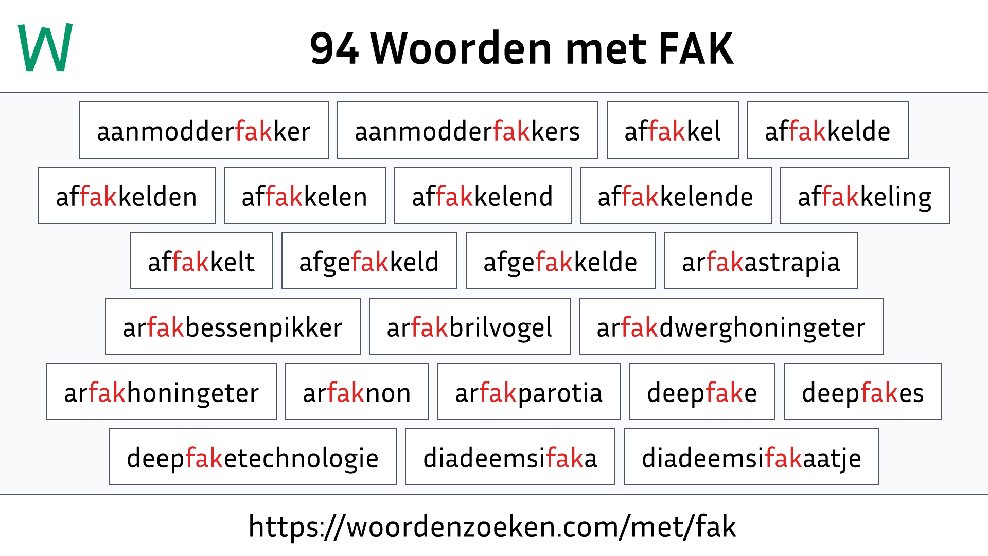 Woorden met FAK