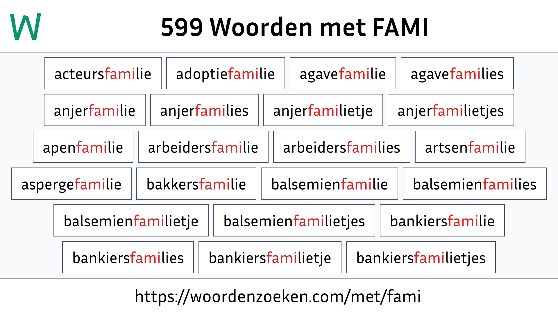 Woorden met FAMI