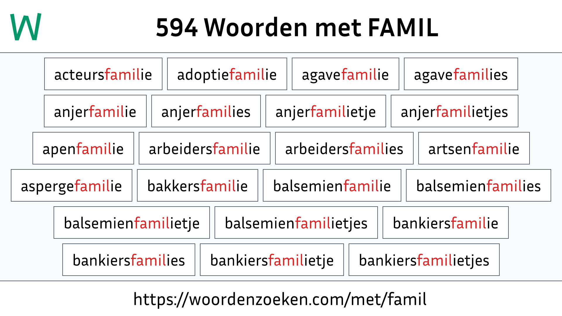 Woorden met FAMIL