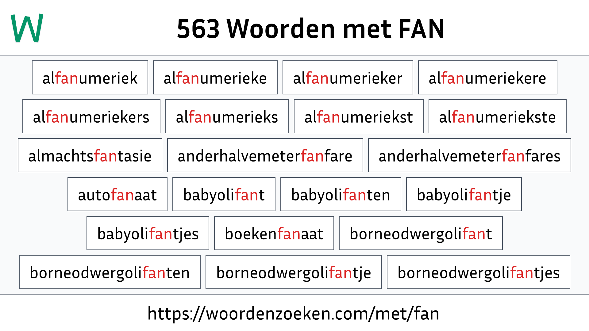 Woorden met FAN