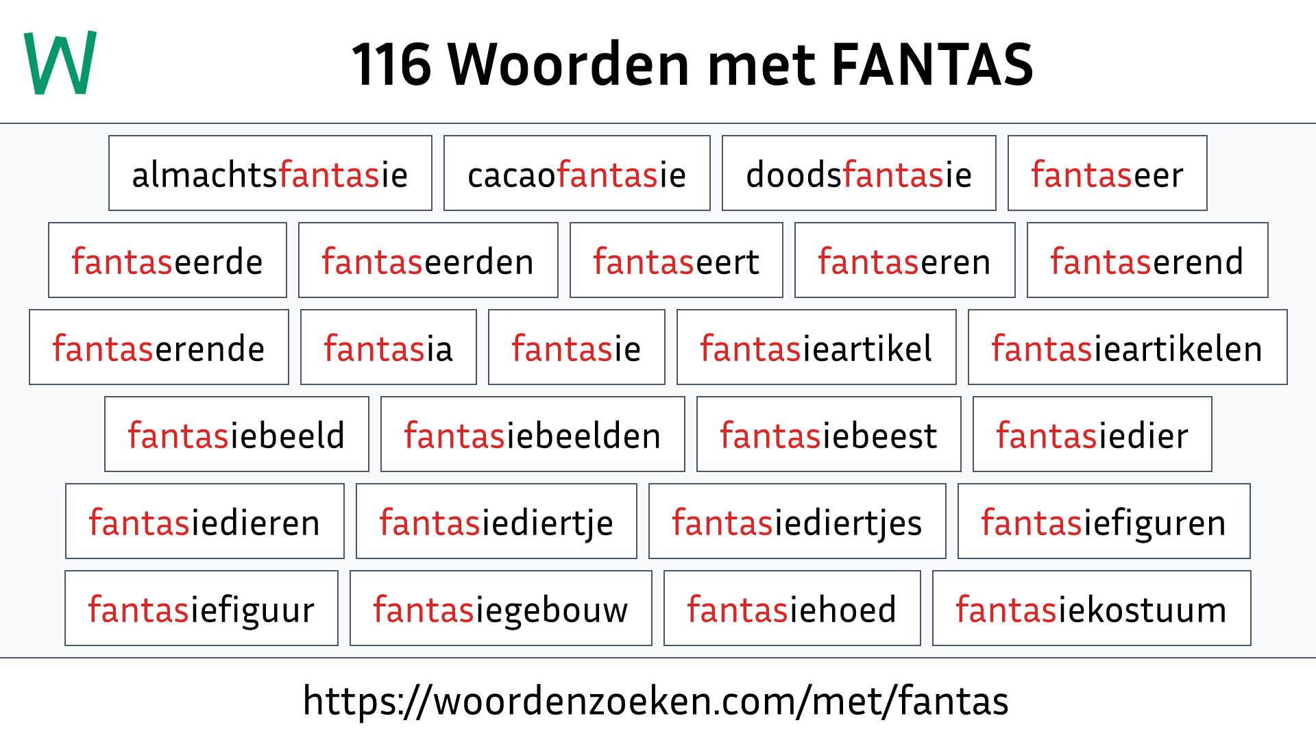 Woorden met FANTAS