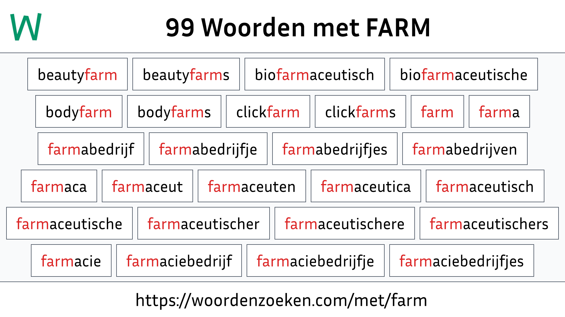 Woorden met FARM