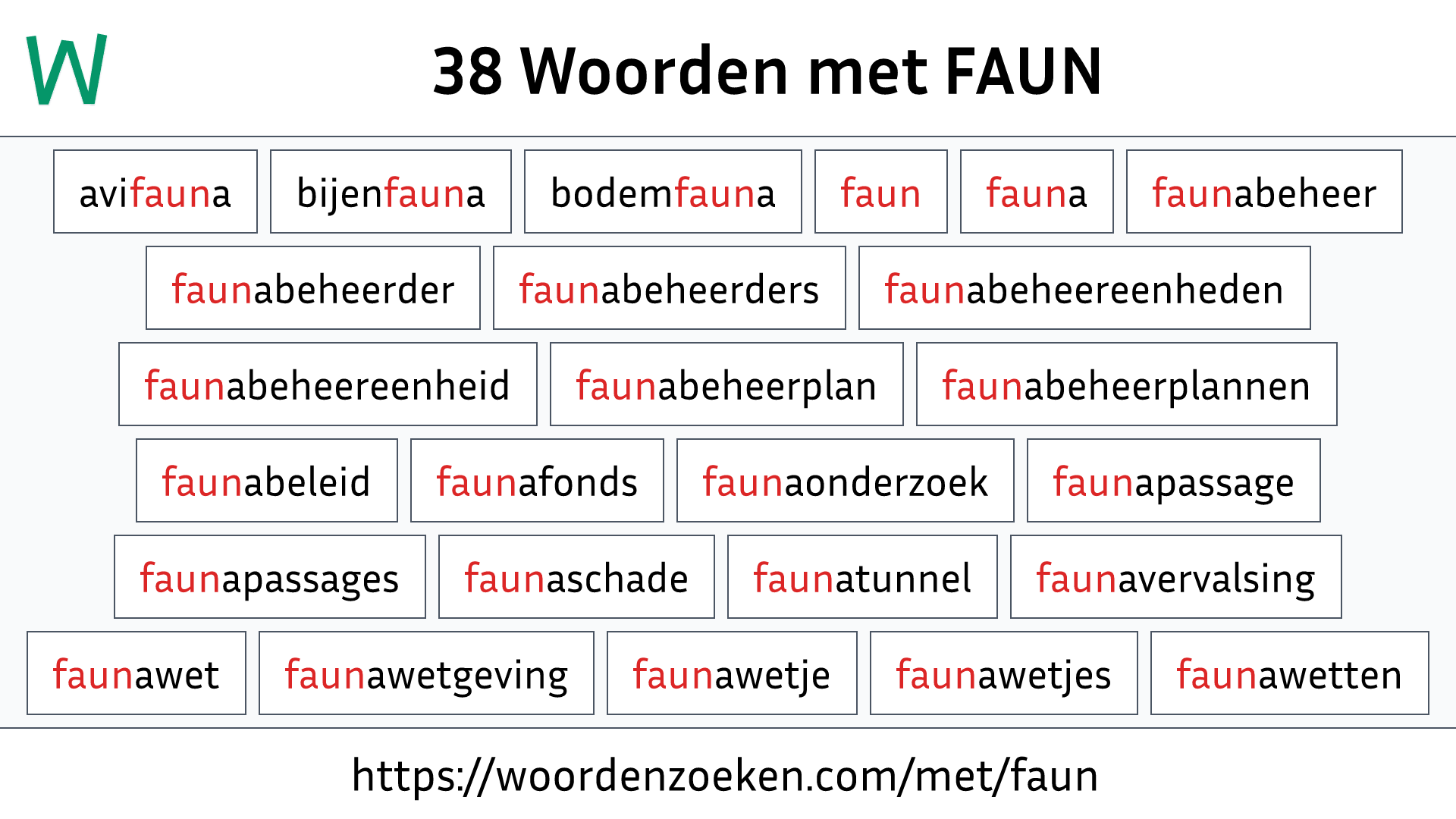 Woorden met FAUN