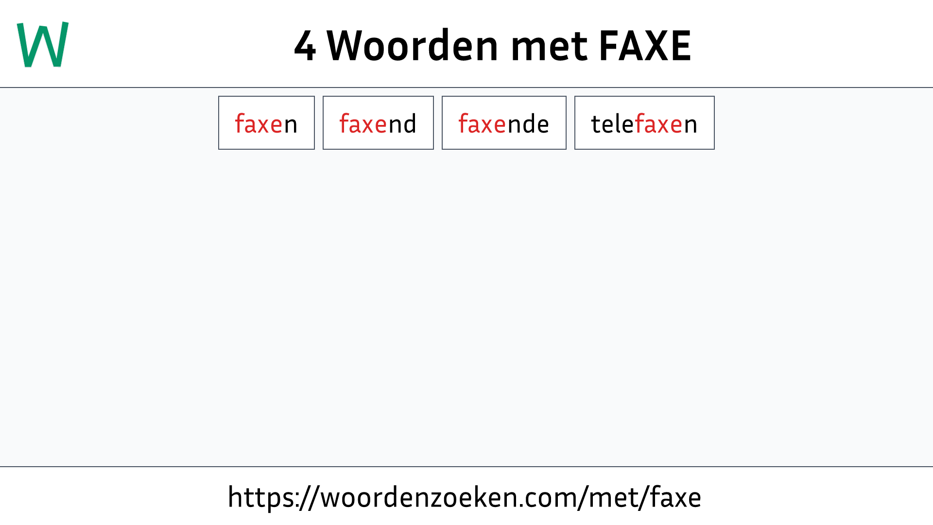 Woorden met FAXE