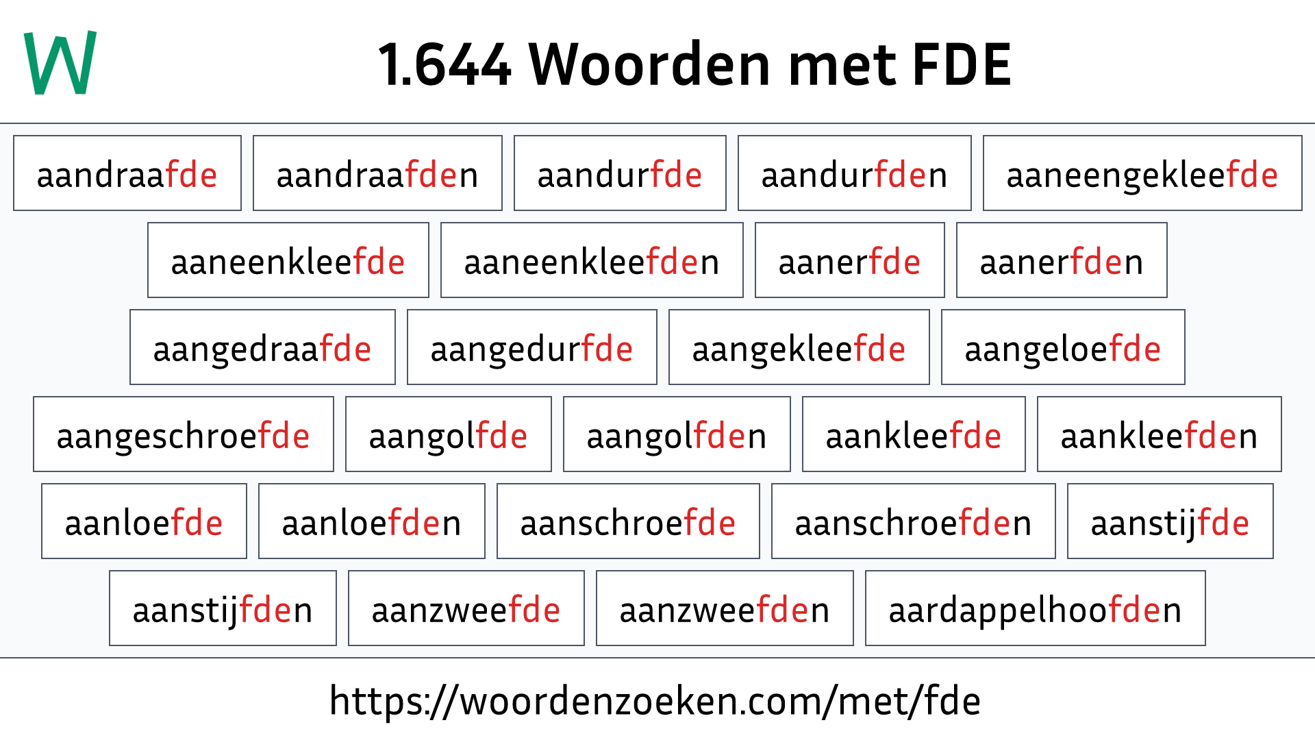 Woorden met FDE