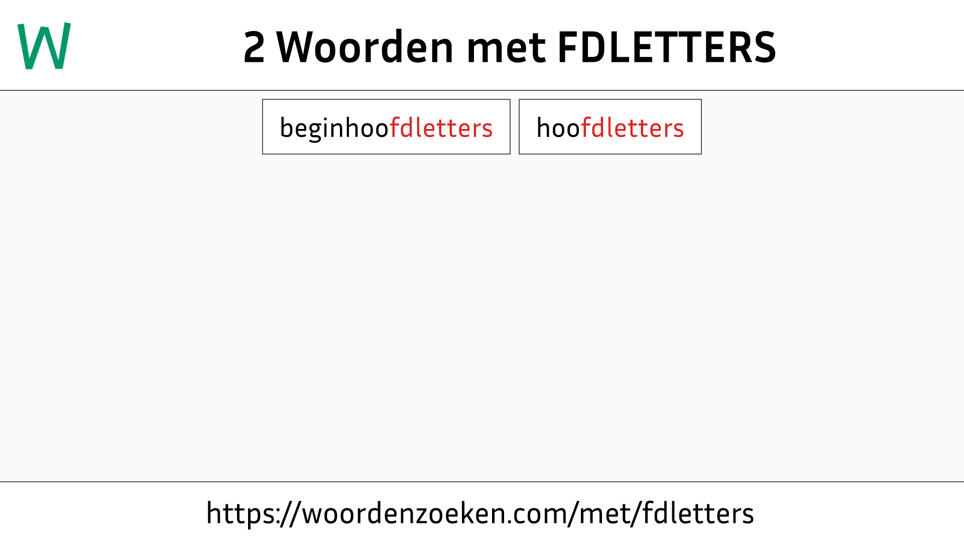 Woorden met FDLETTERS