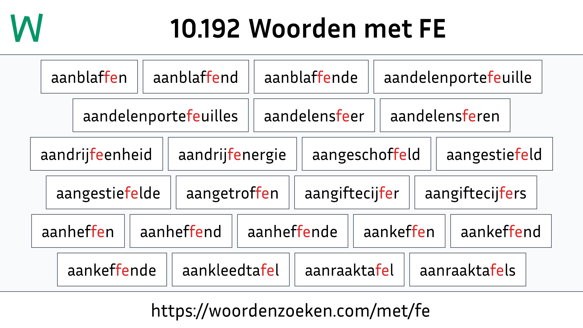 Woorden met FE