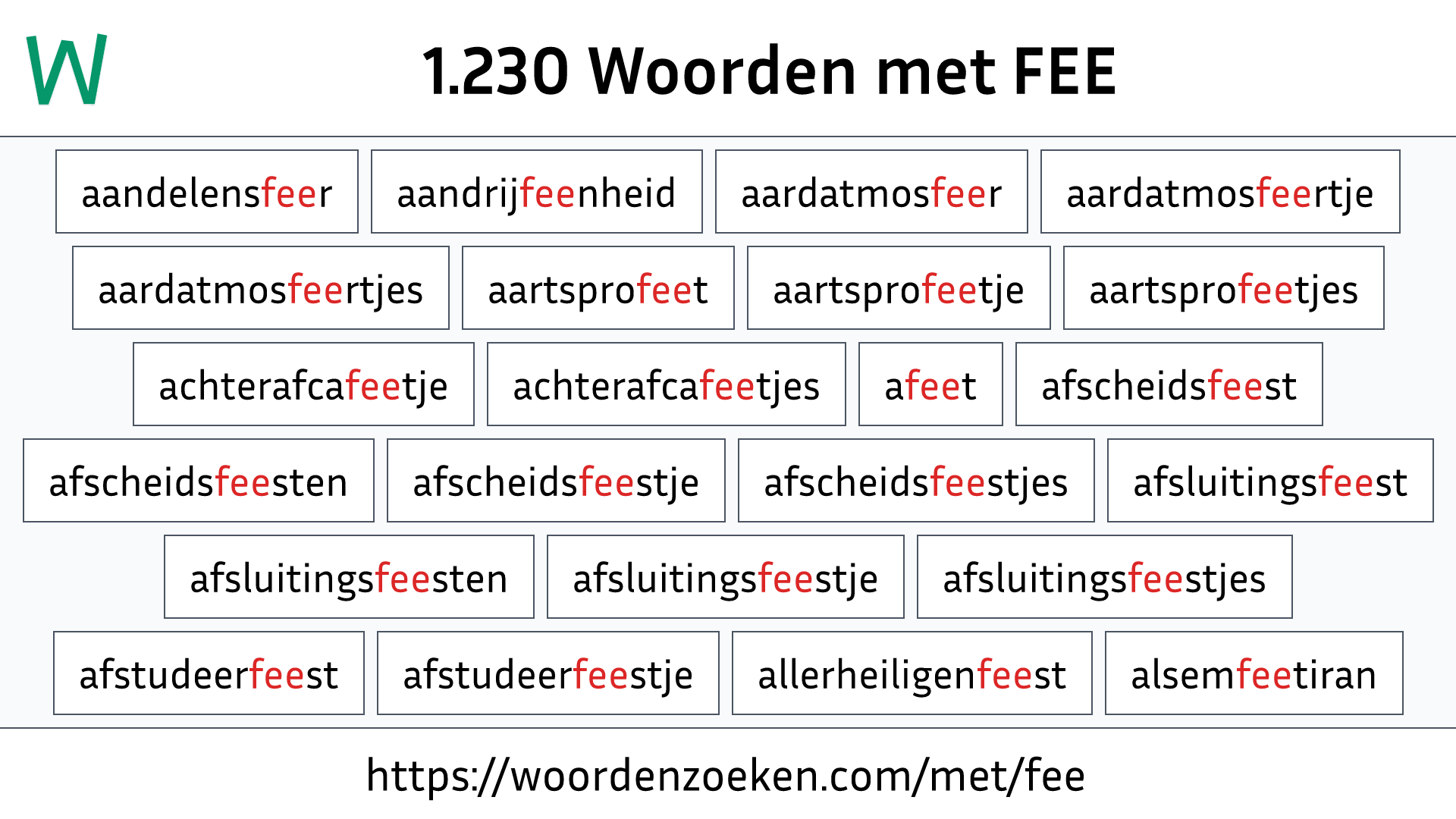 Woorden met FEE