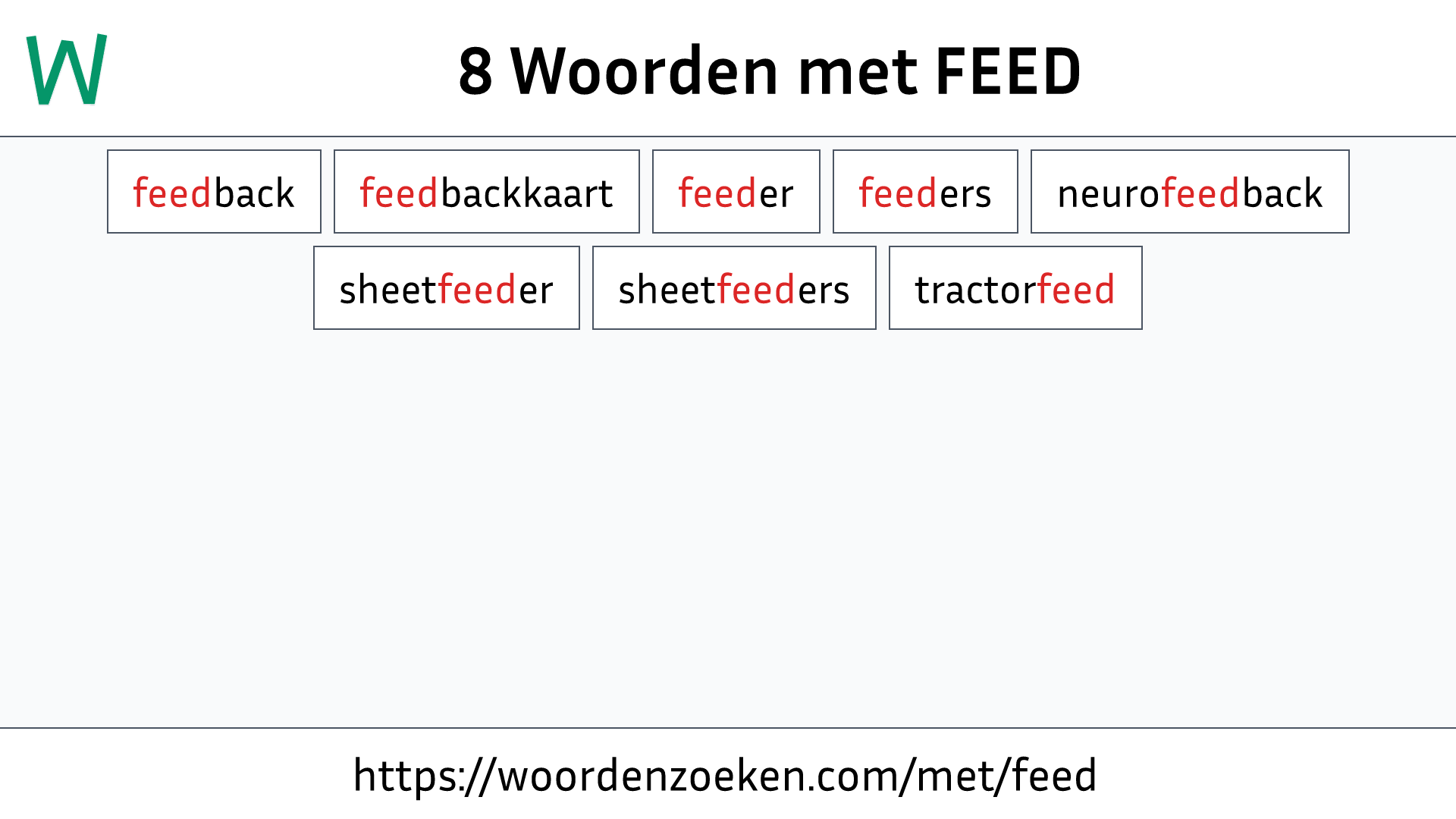 Woorden met FEED