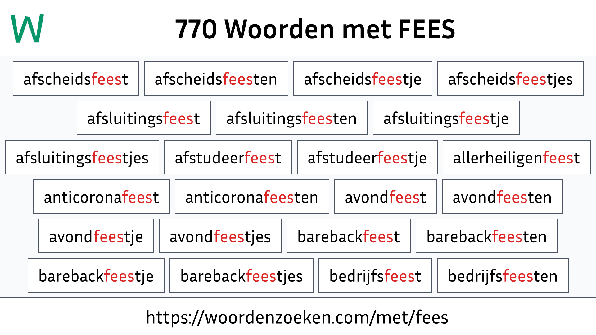 Woorden met FEES