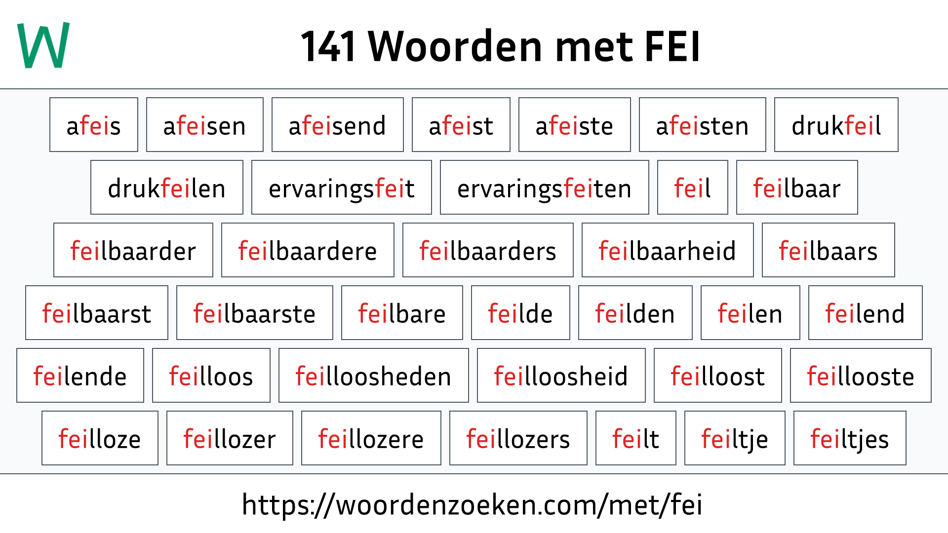 Woorden met FEI