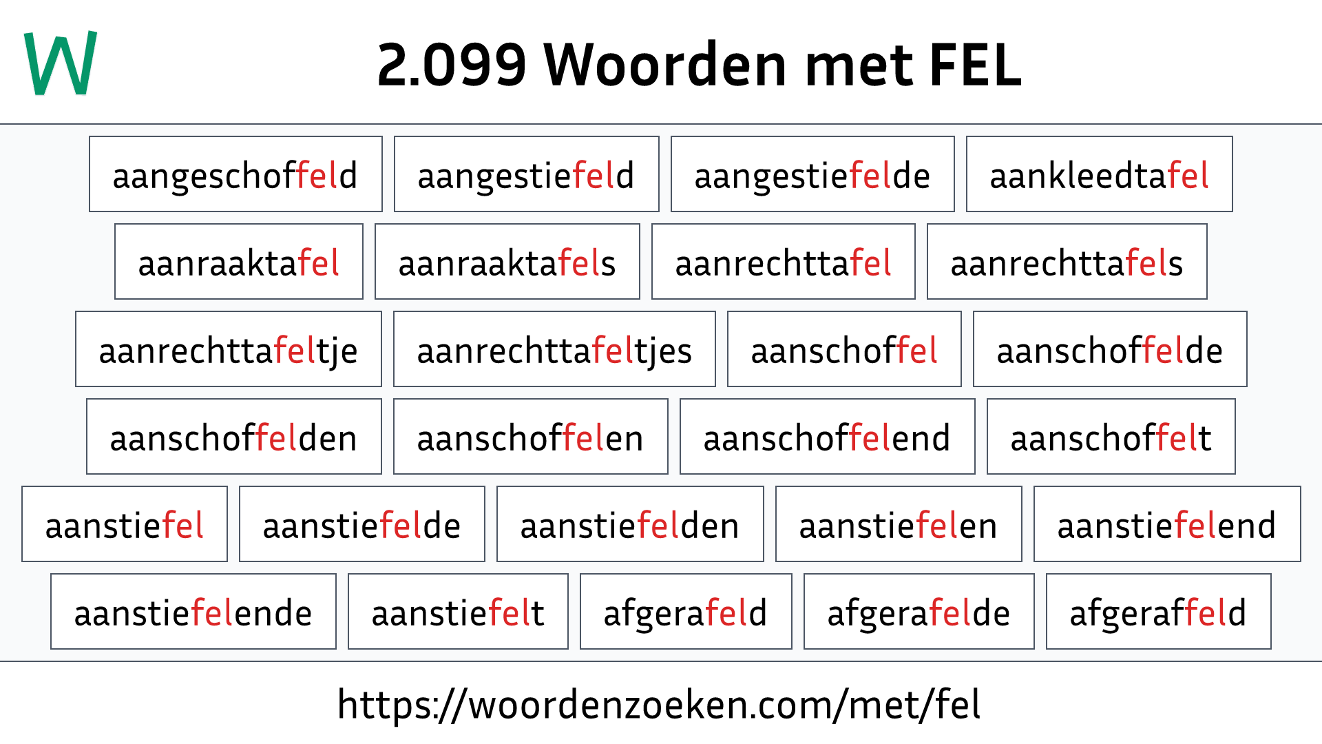 Woorden met FEL