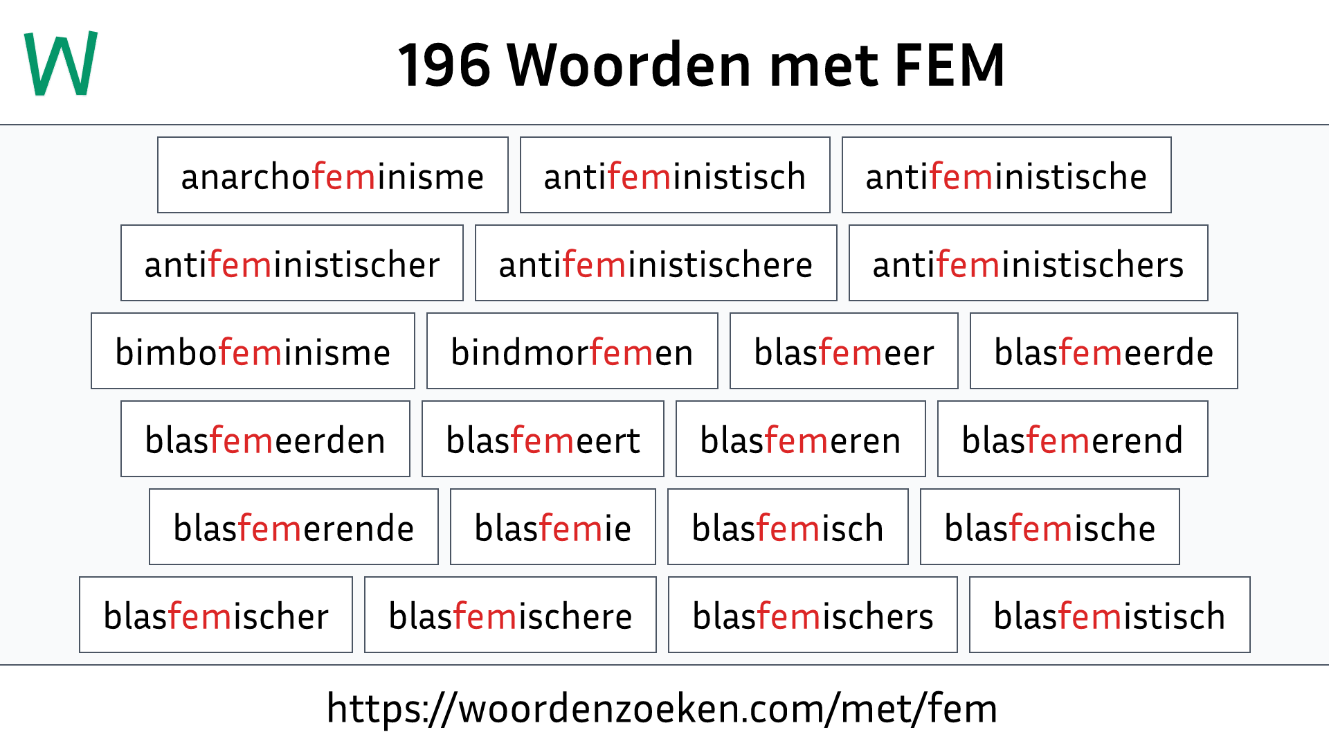 Woorden met FEM