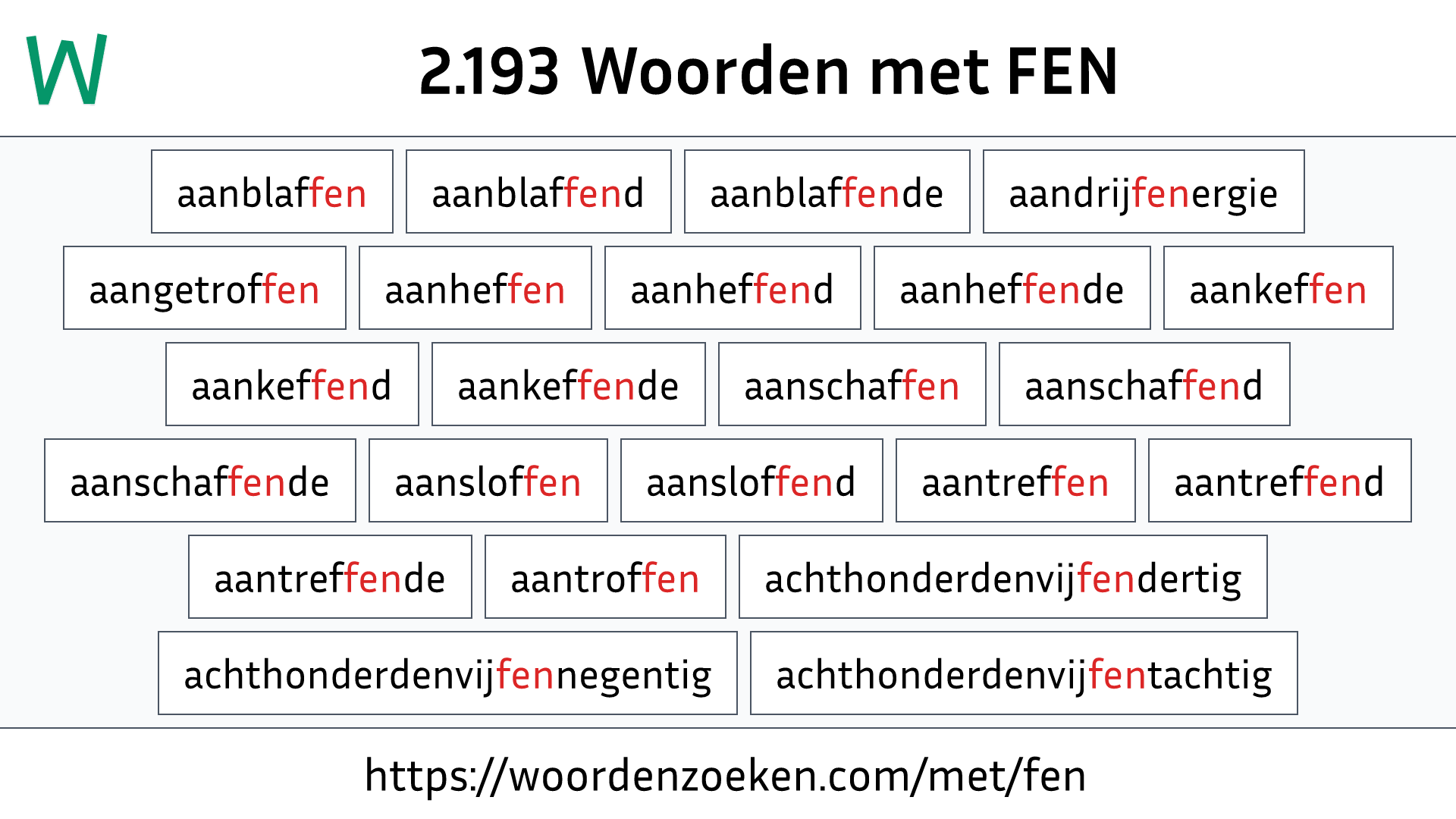 Woorden met FEN