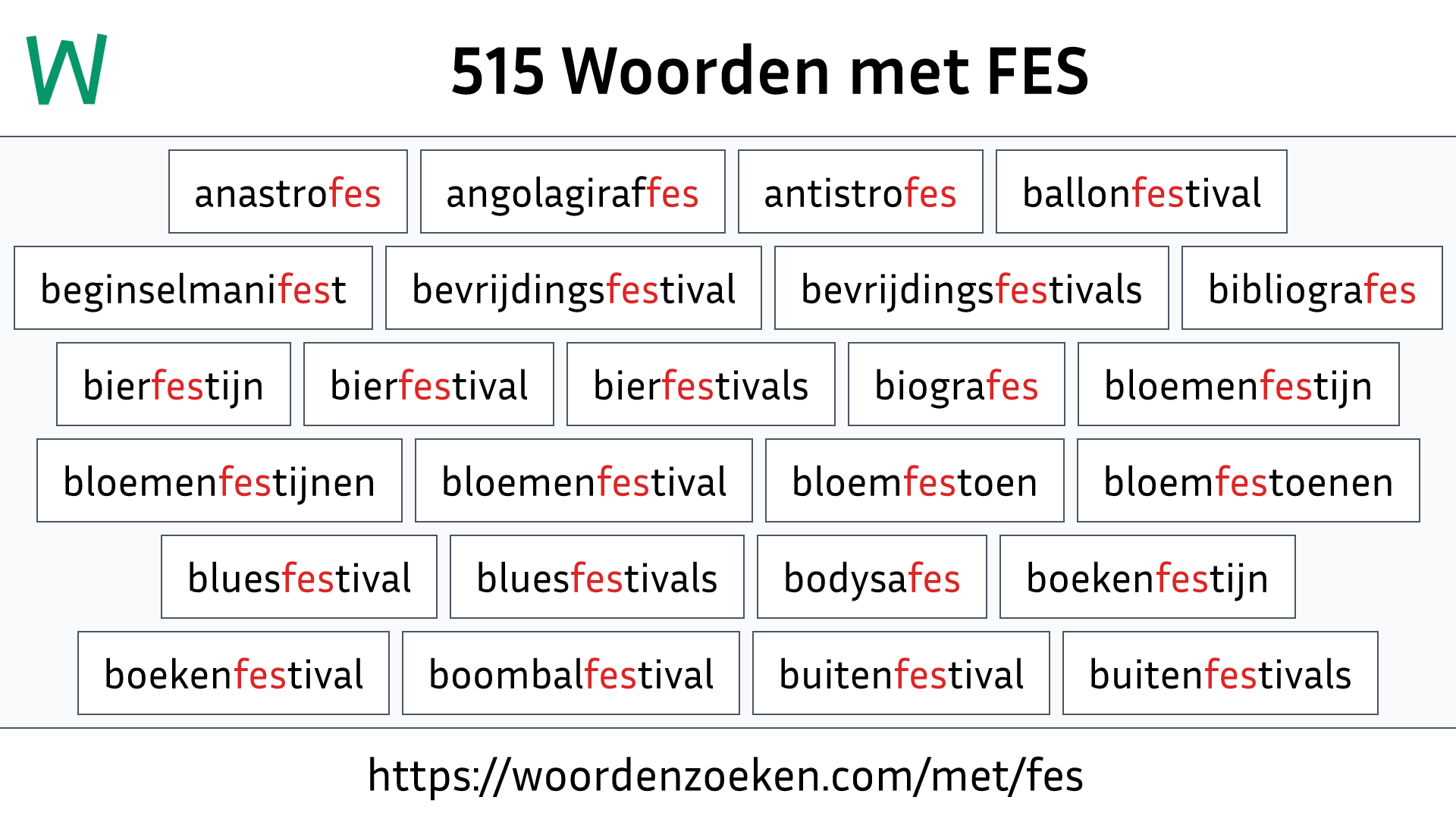 Woorden met FES