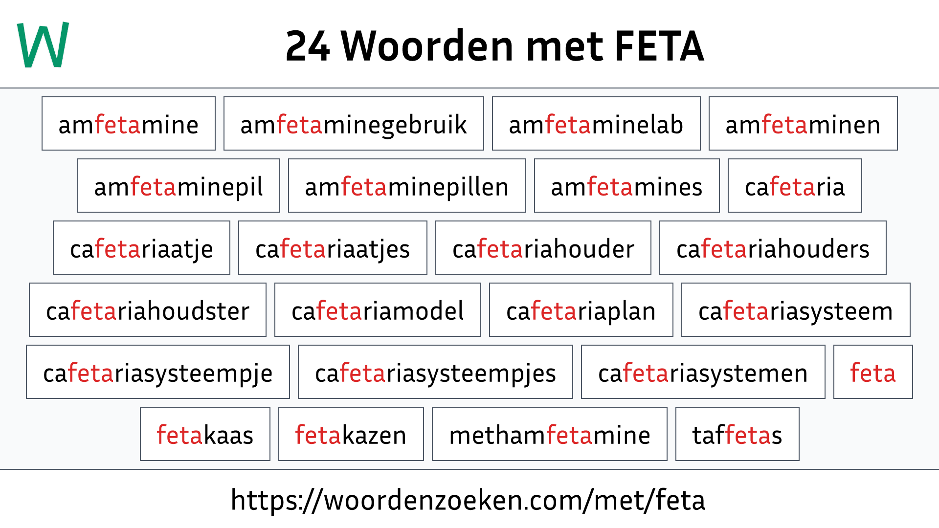 Woorden met FETA