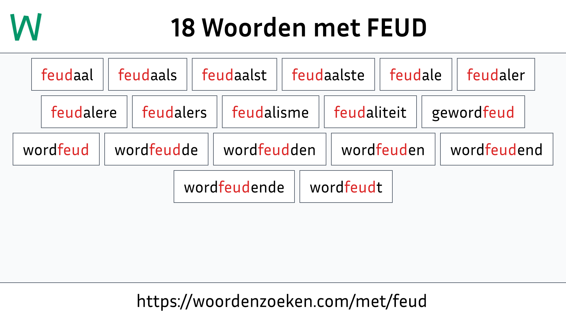 Woorden met FEUD