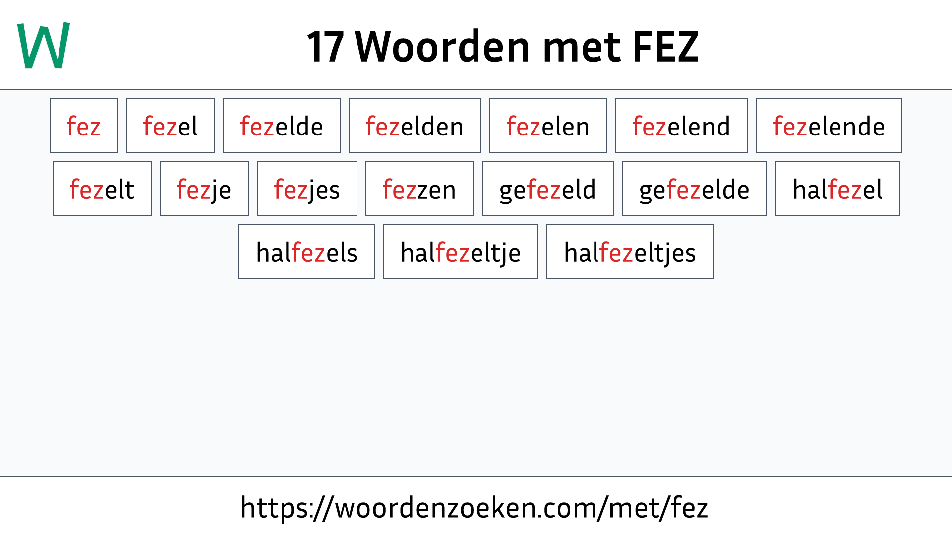 Woorden met FEZ