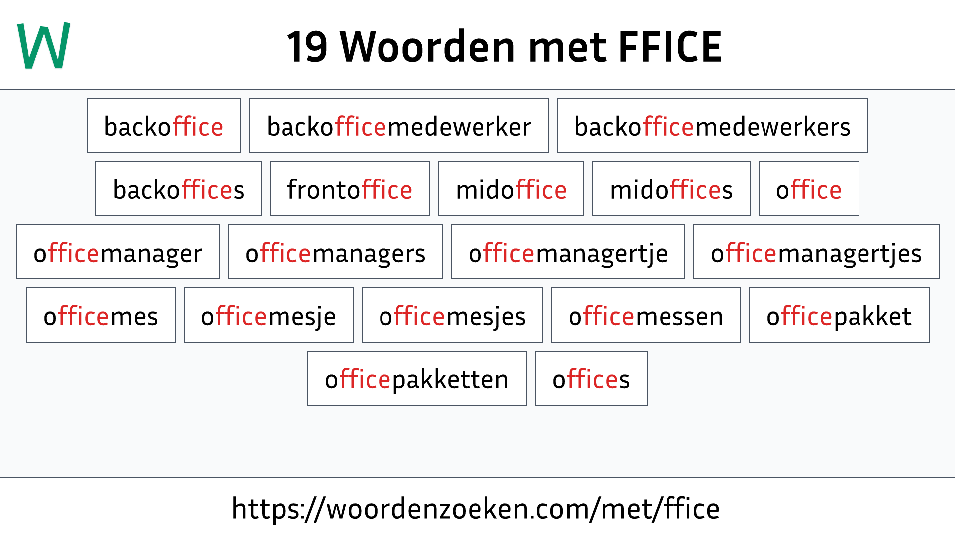 Woorden met FFICE