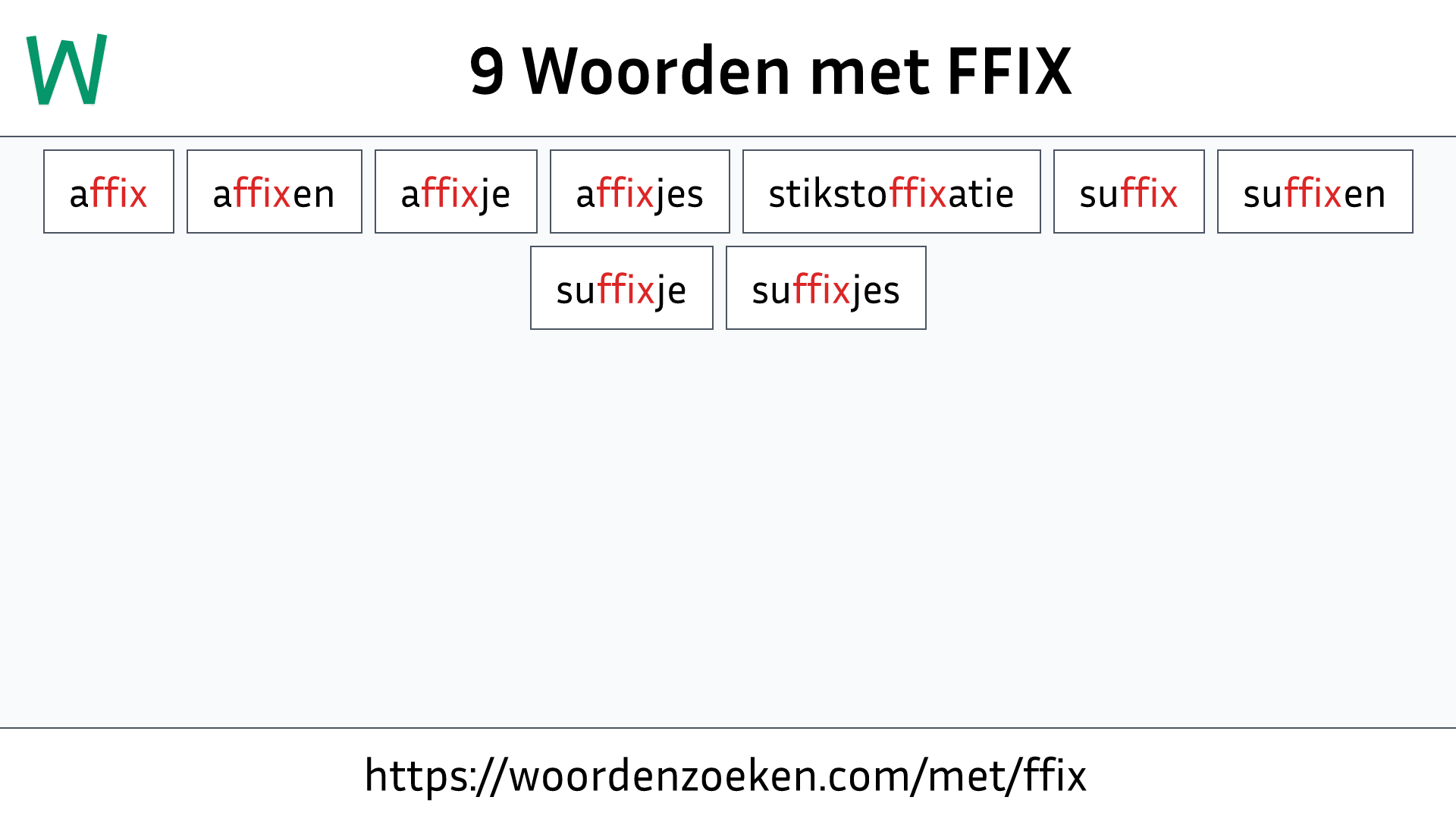 Woorden met FFIX