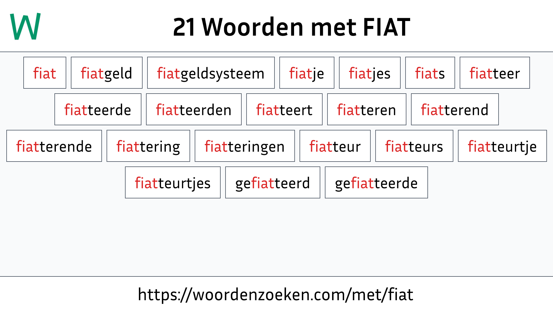 Woorden met FIAT