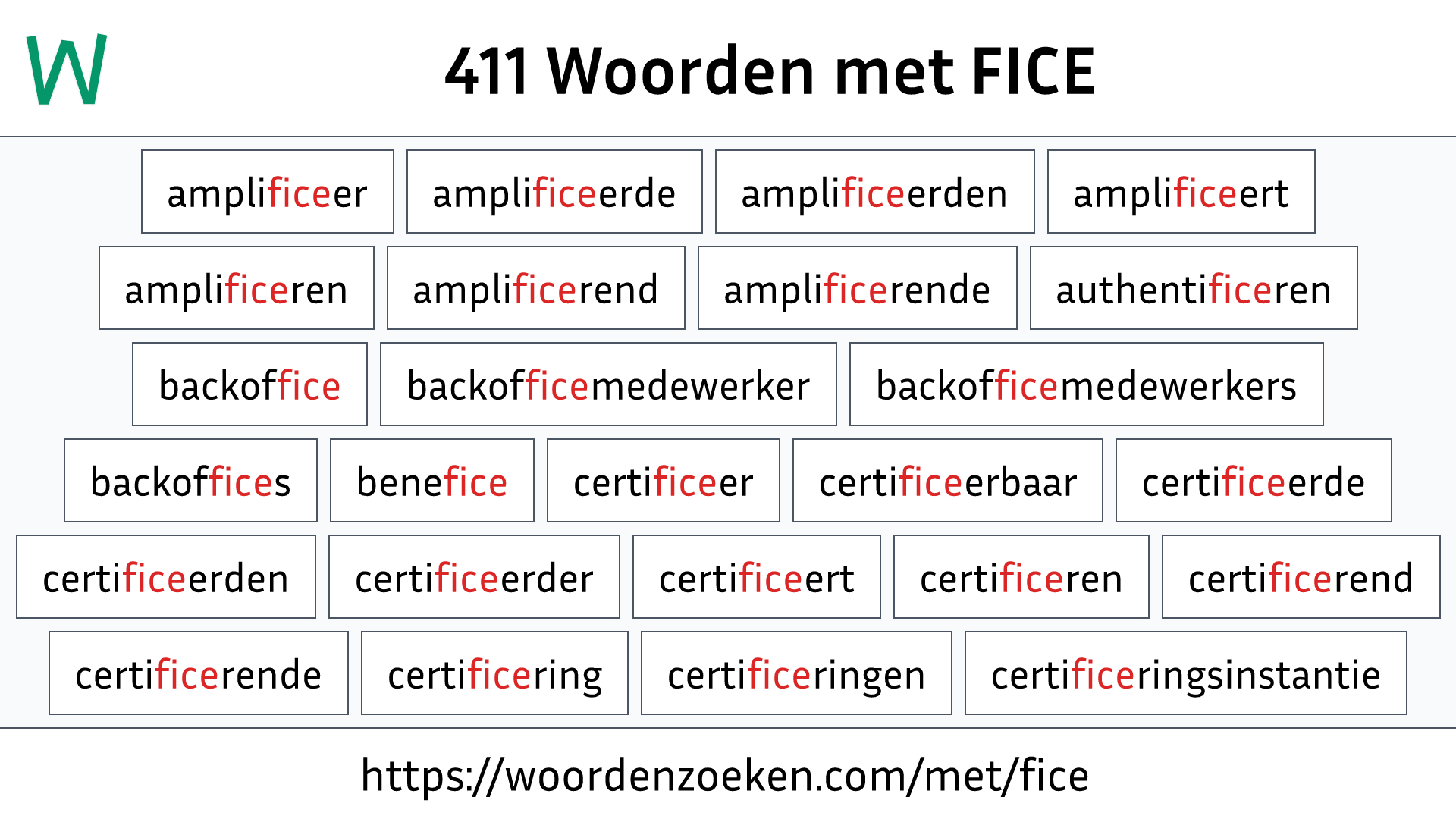 Woorden met FICE