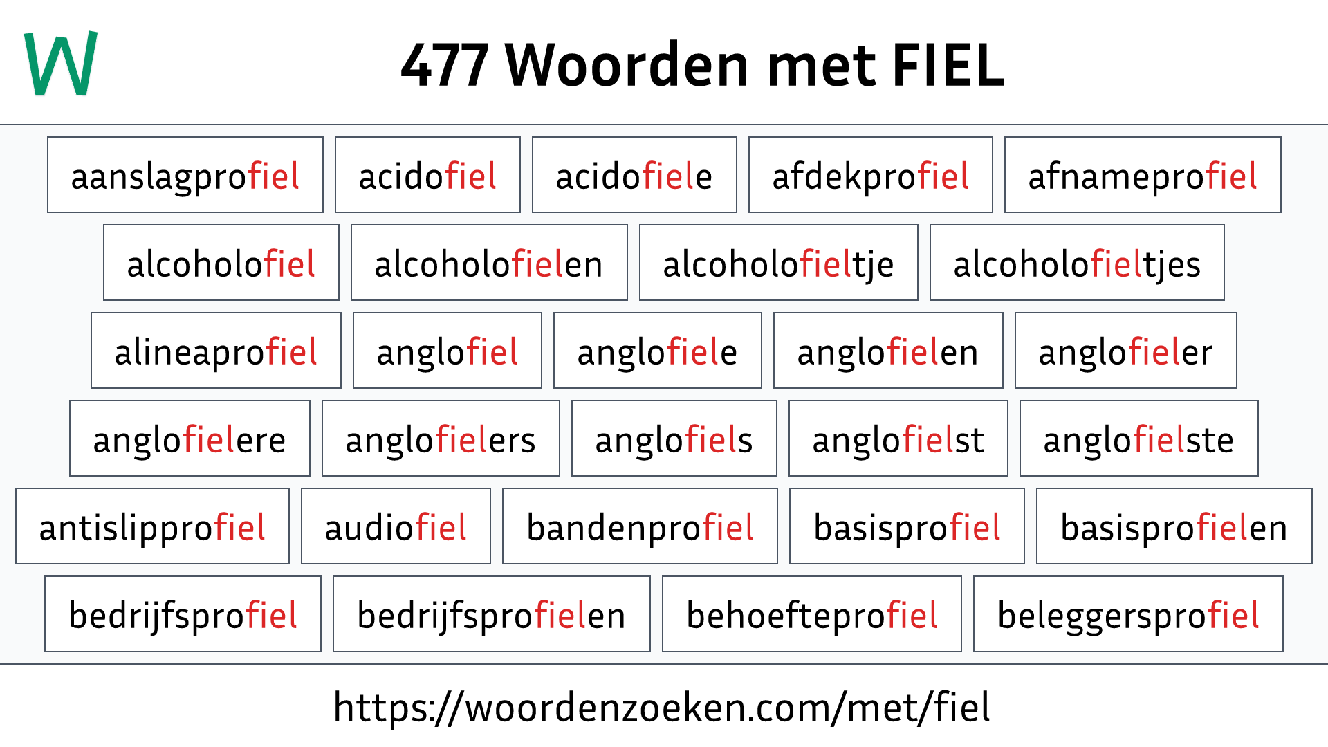 Woorden met FIEL