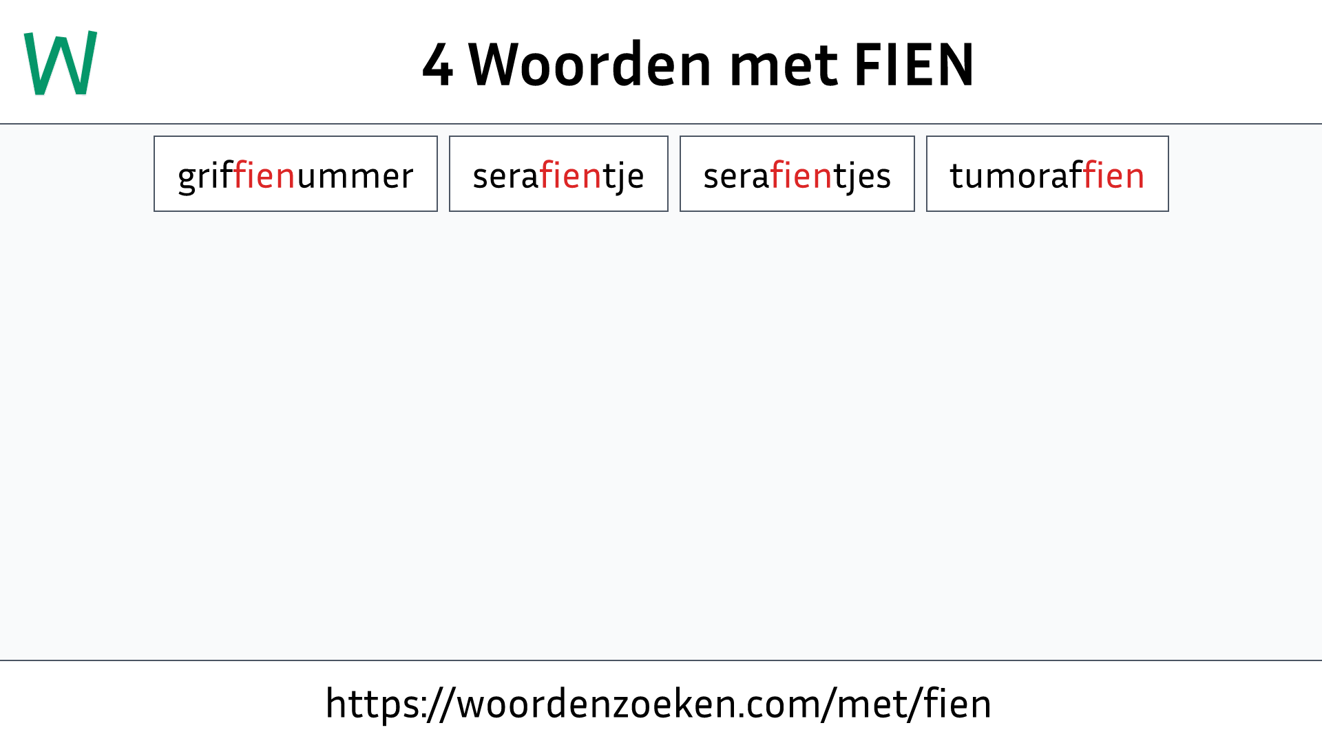 Woorden met FIEN