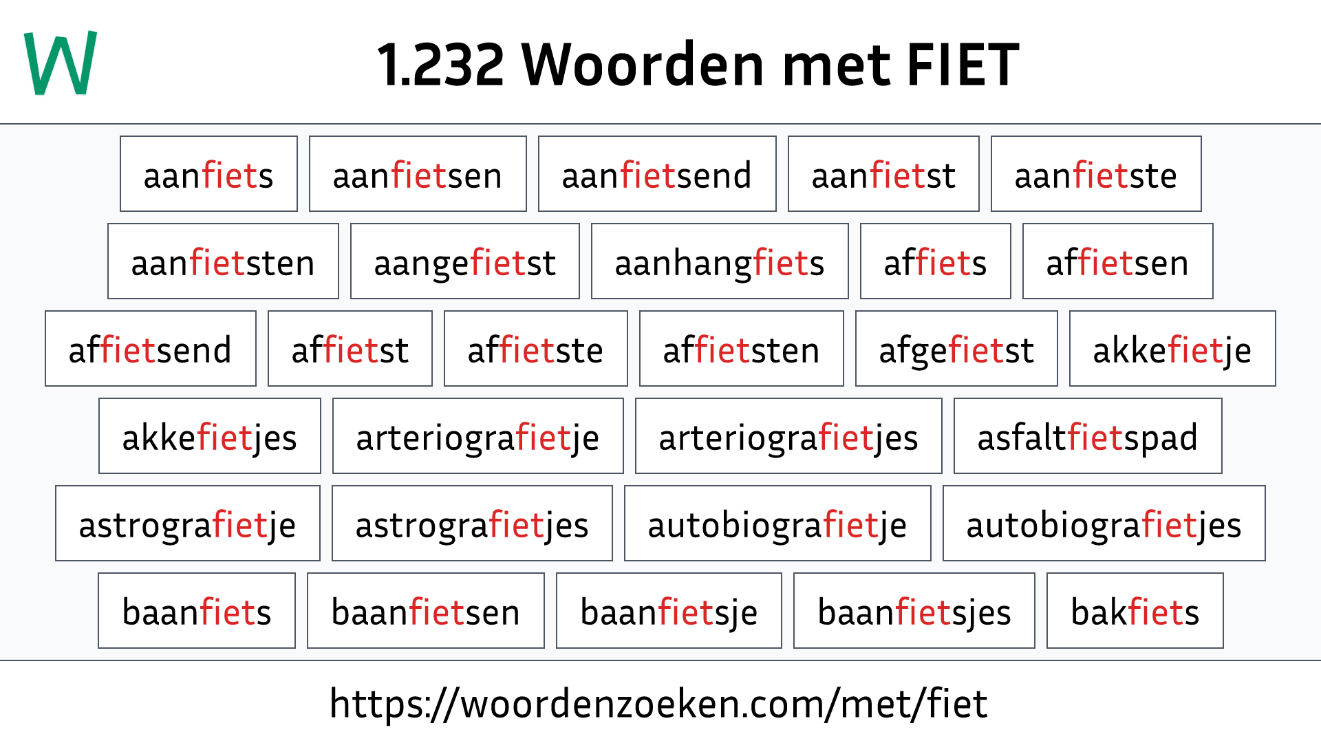 Woorden met FIET