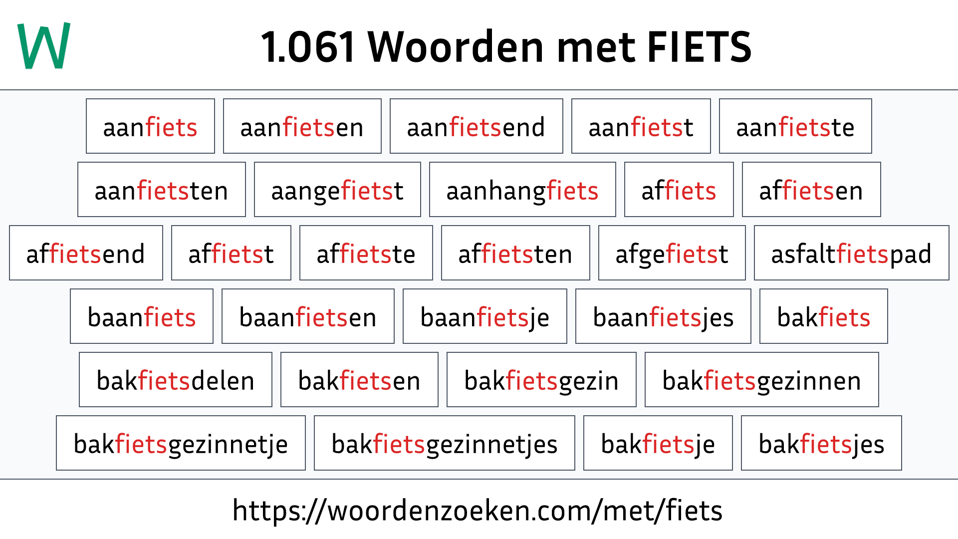 Woorden met FIETS