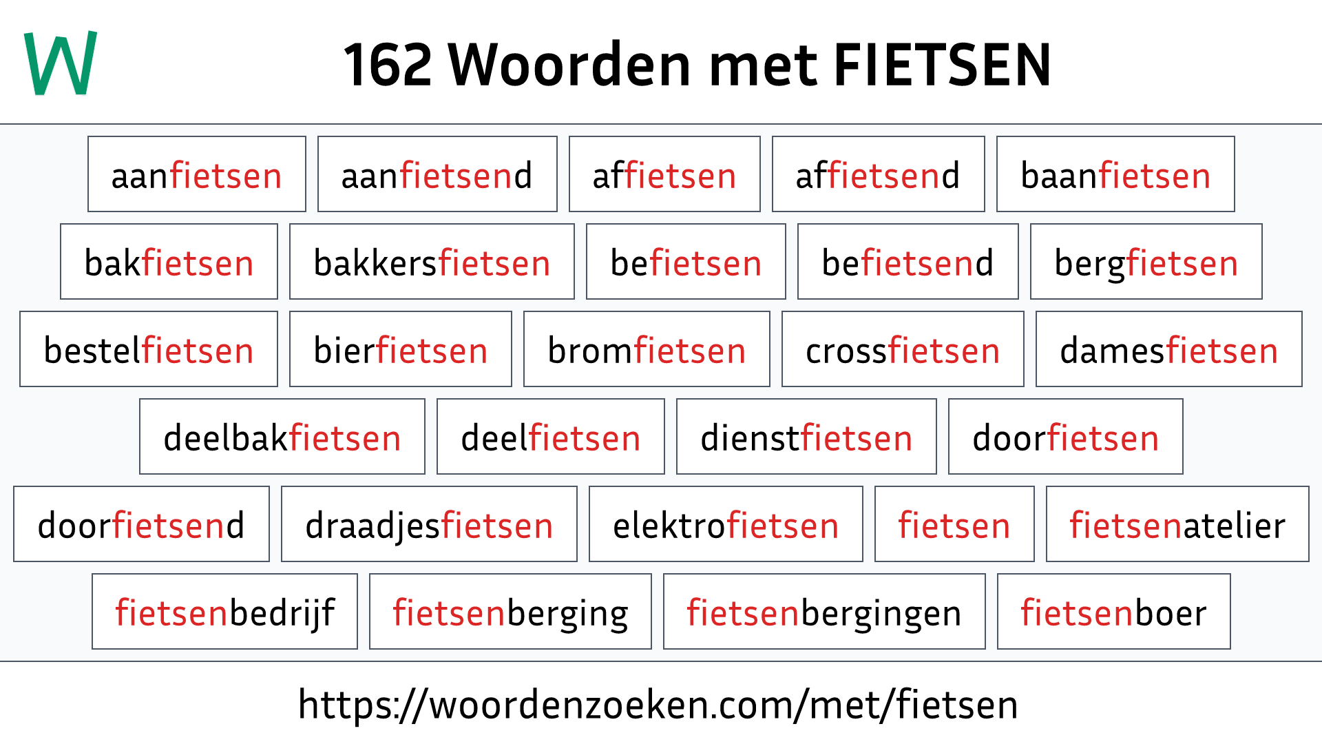 Woorden met FIETSEN