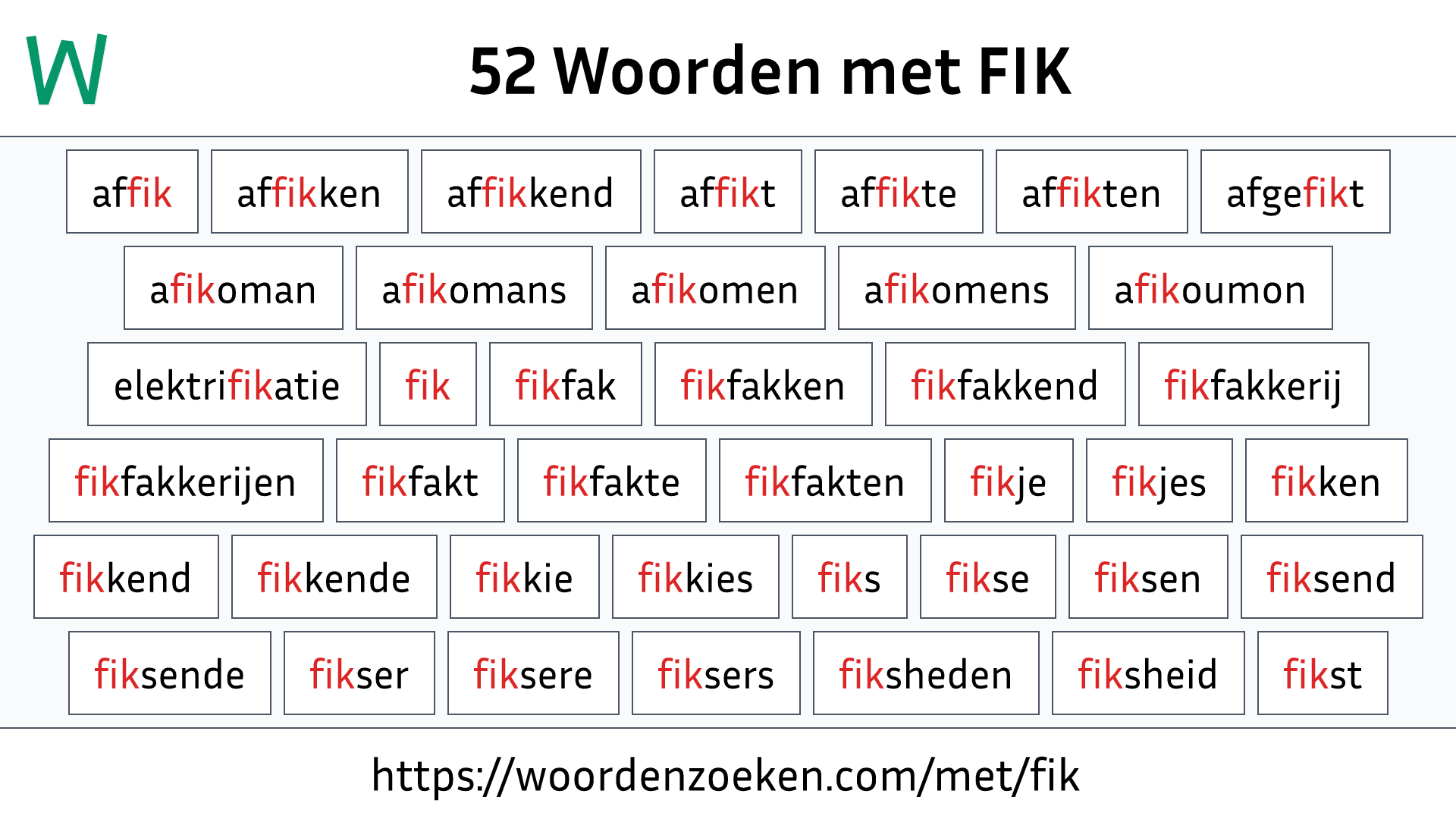 Woorden met FIK