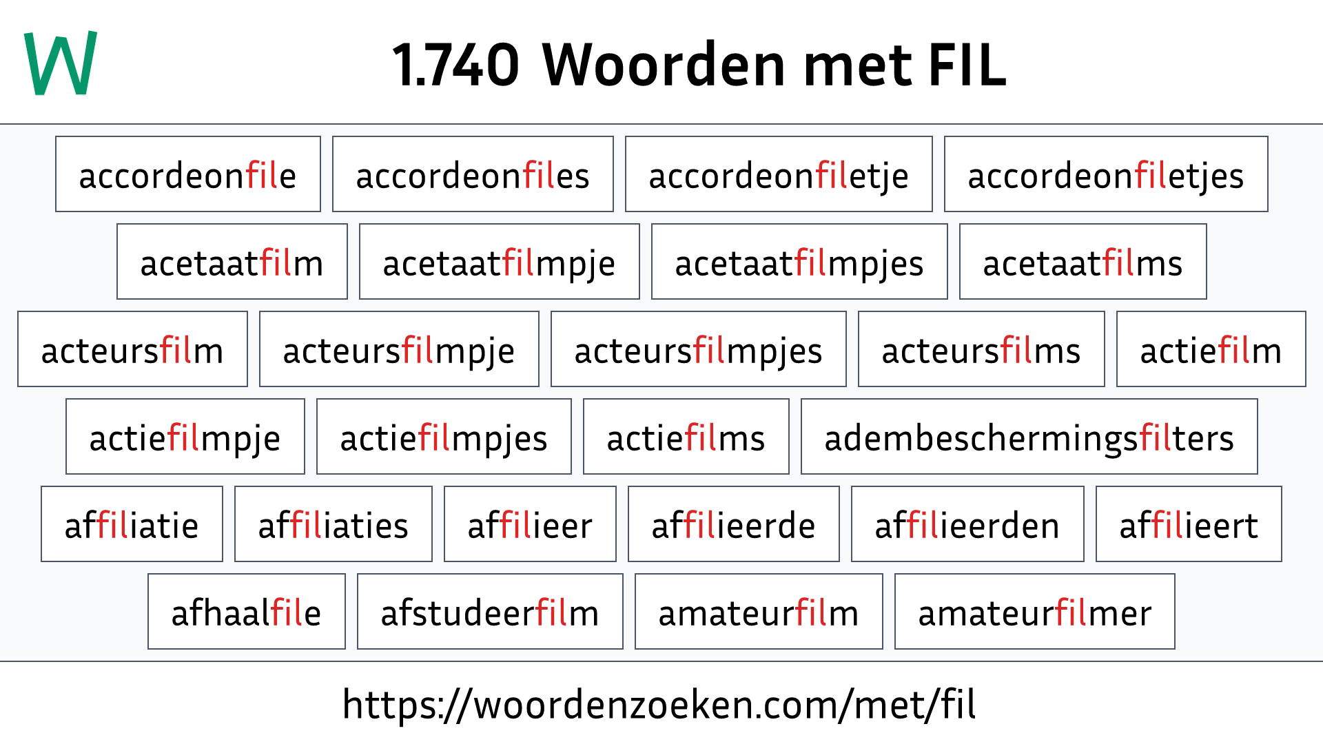 Woorden met FIL