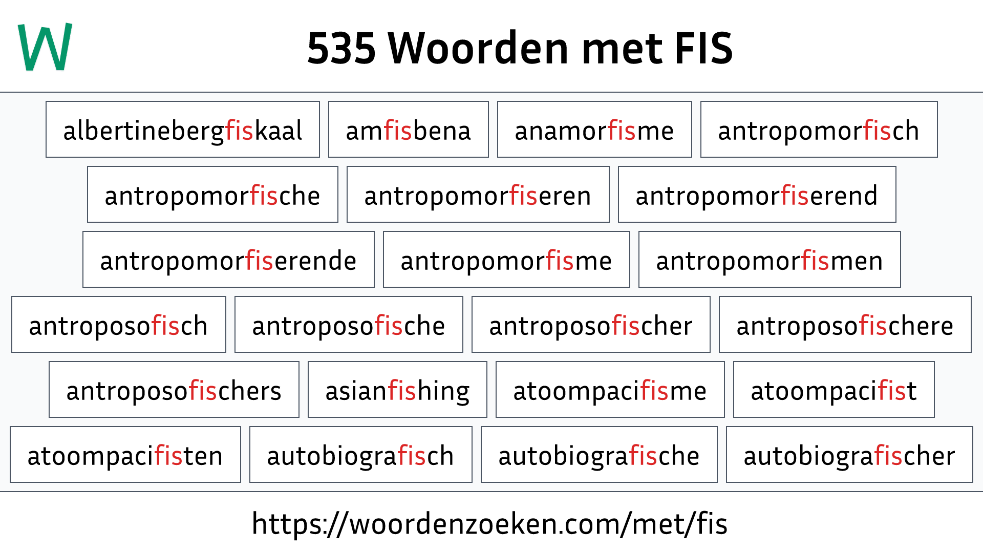 Woorden met FIS