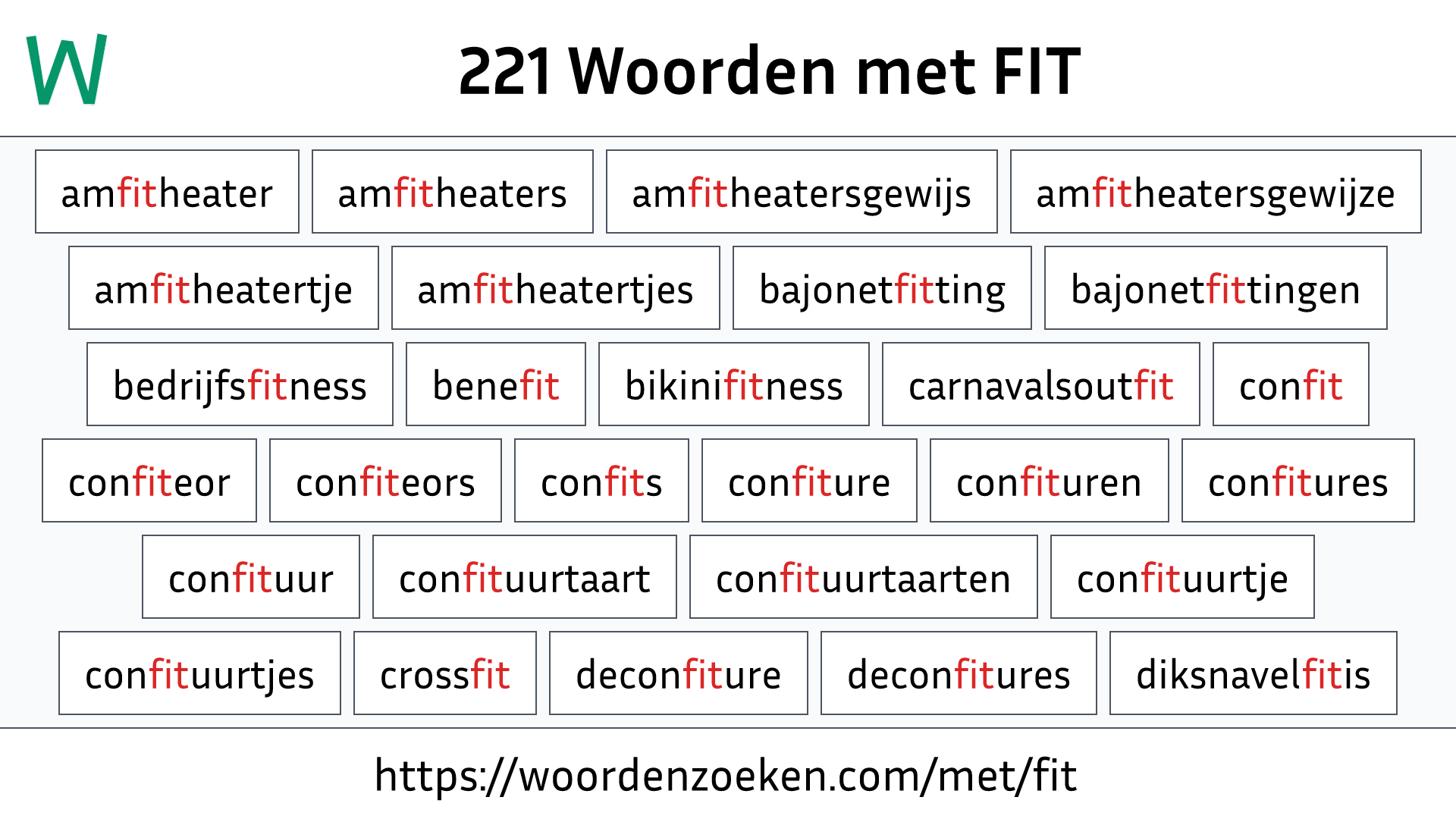 Woorden met FIT