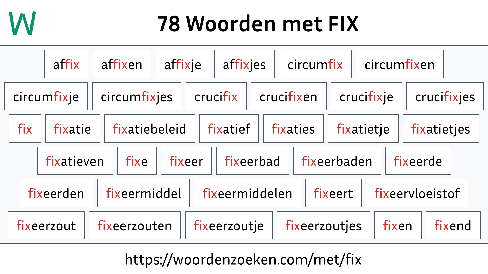 Woorden met FIX