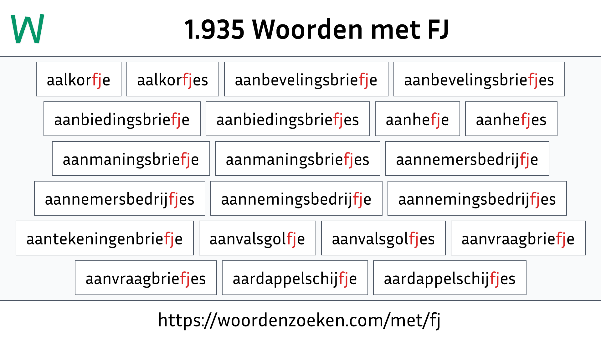 Woorden met FJ