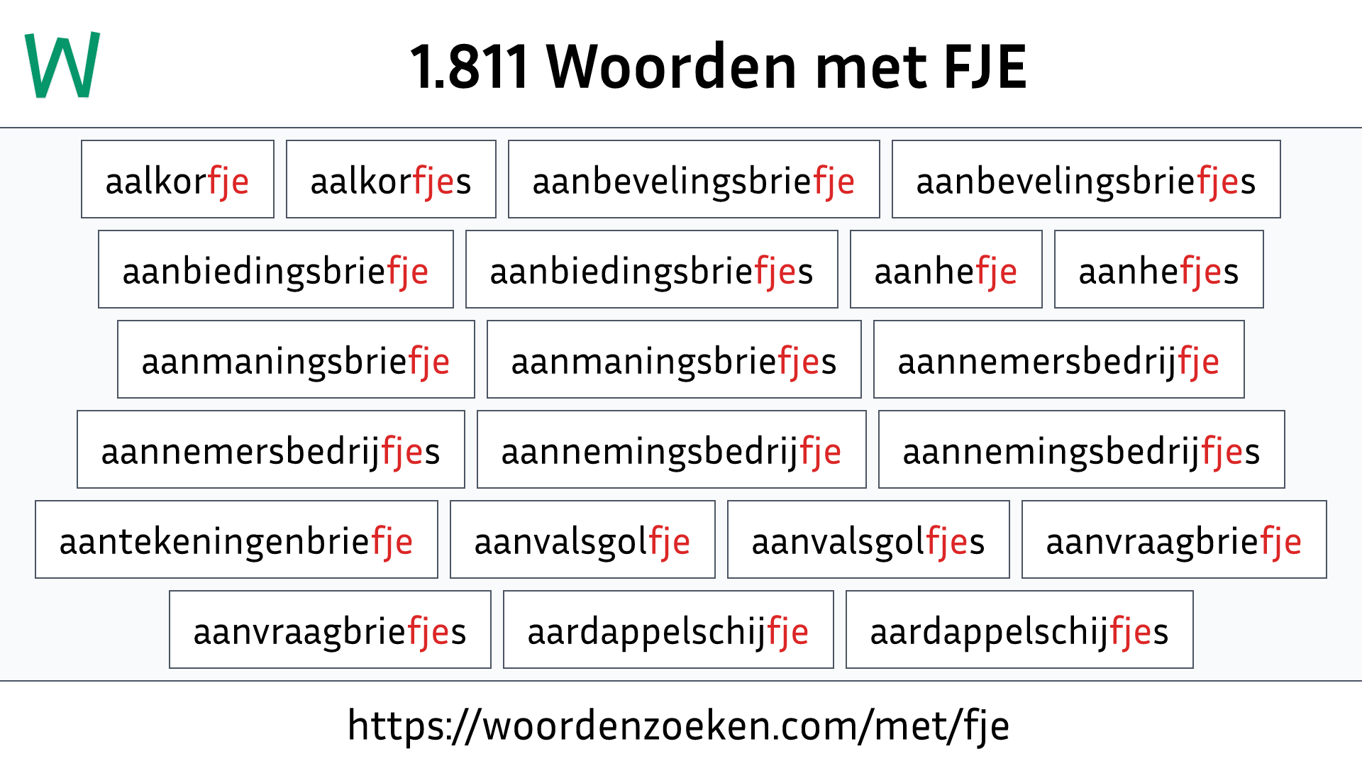 Woorden met FJE