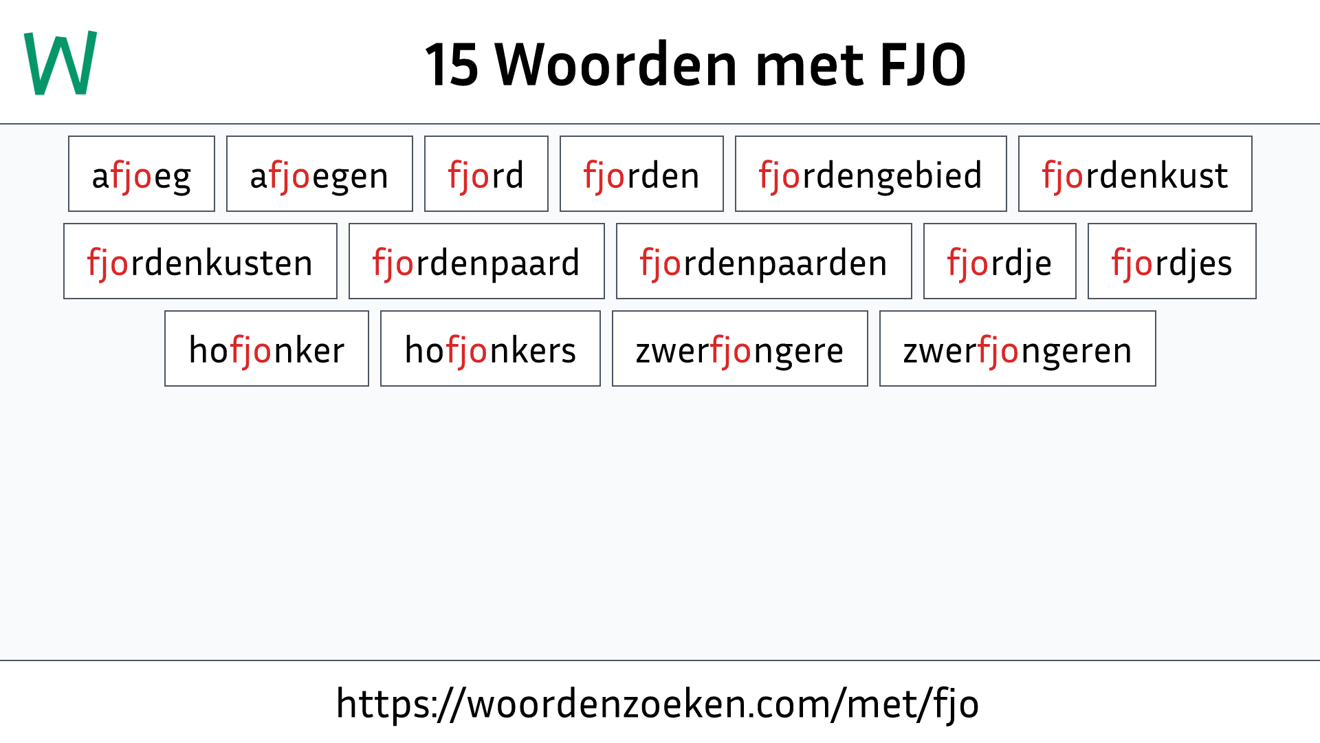 Woorden met FJO