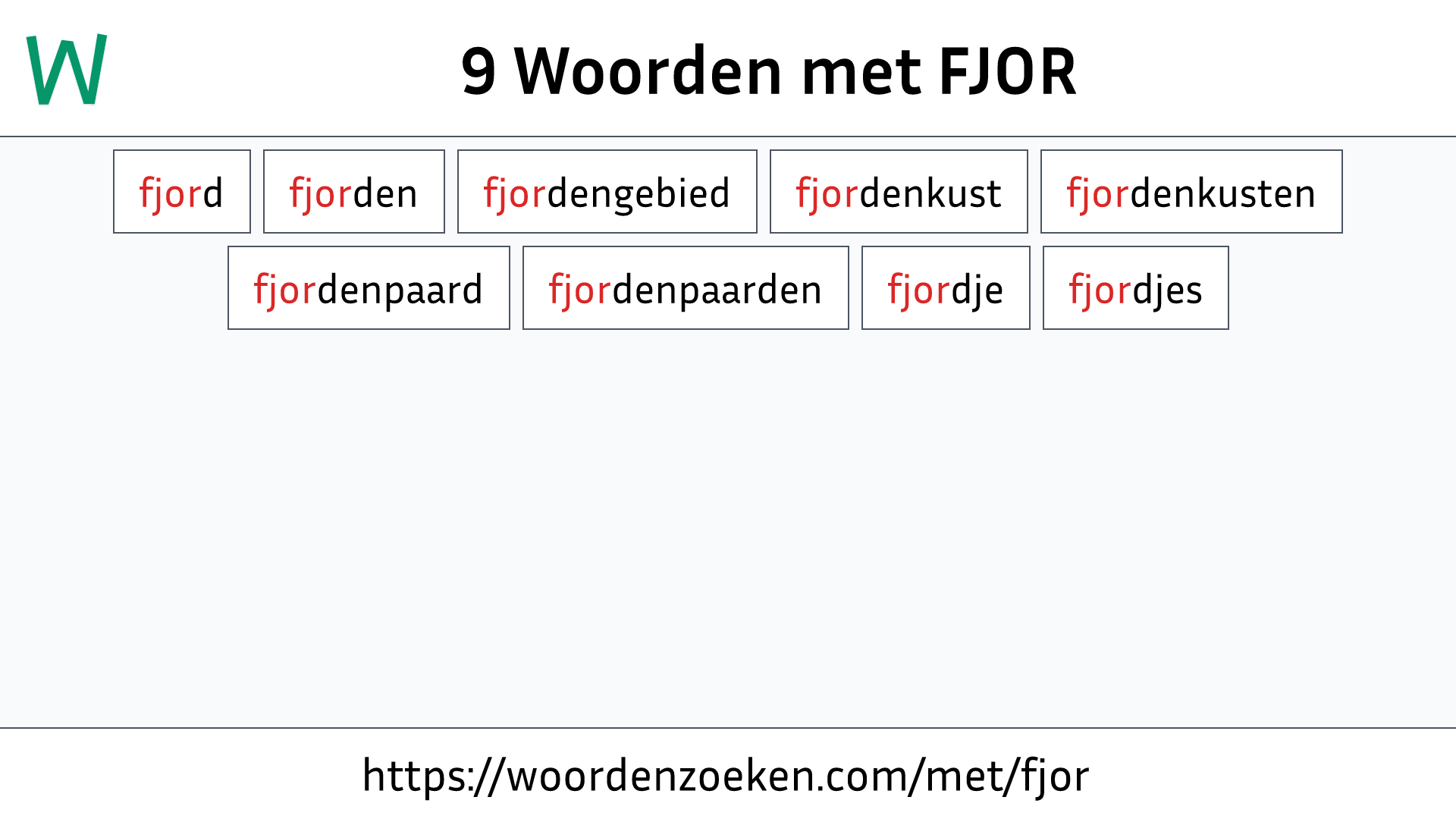 Woorden met FJOR