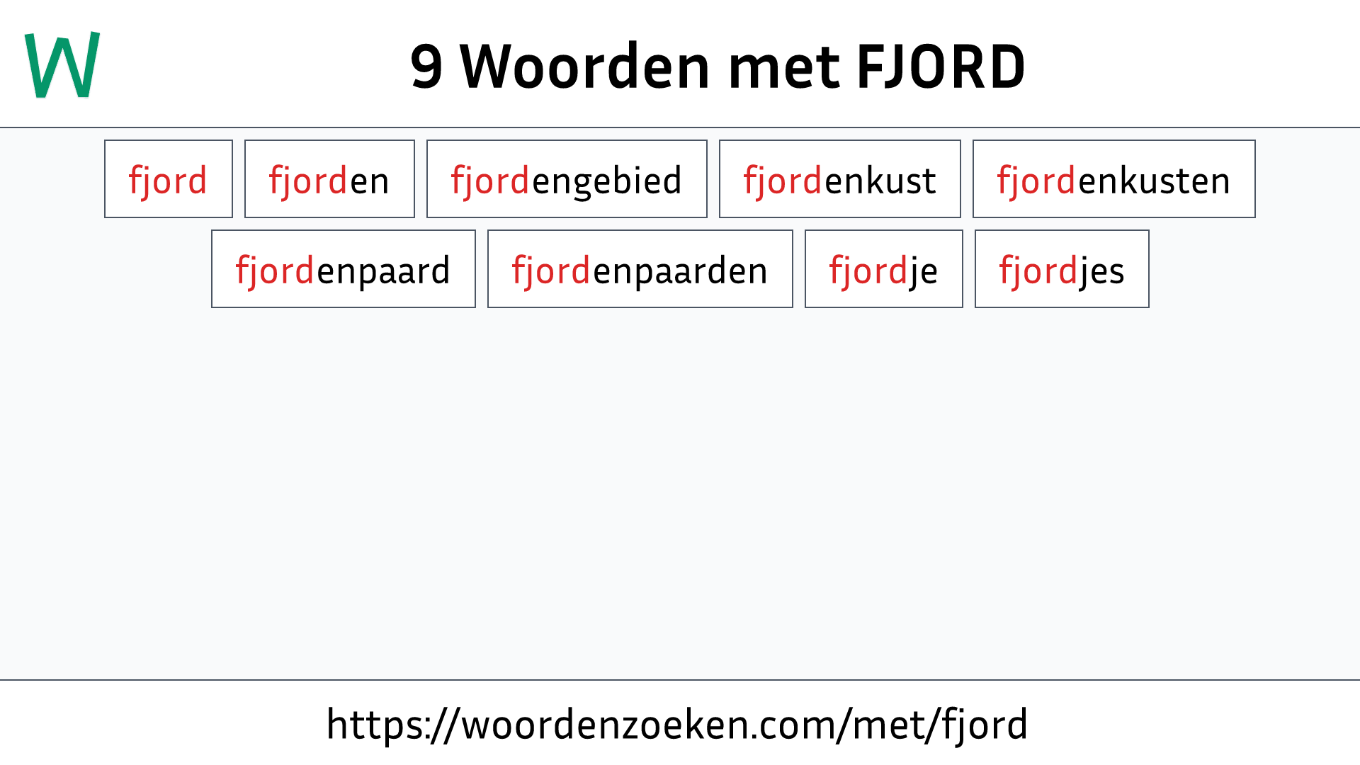 Woorden met FJORD