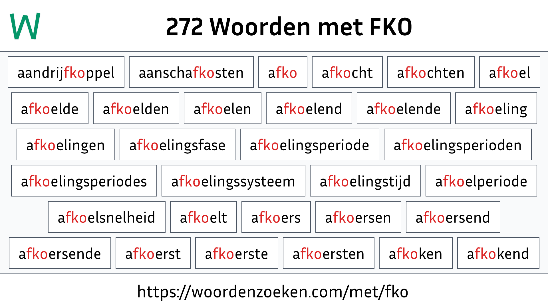 Woorden met FKO